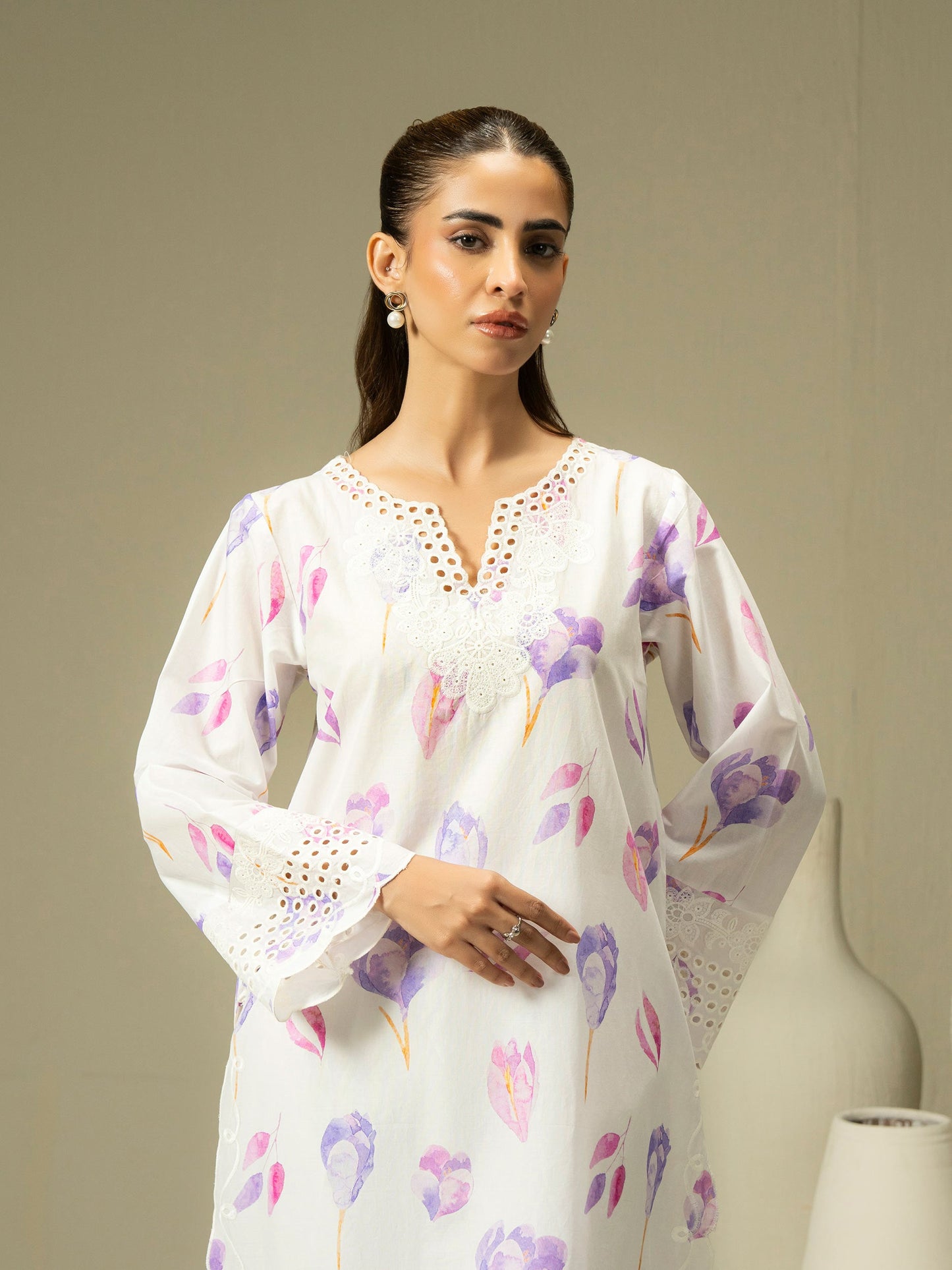 Cambric Shirt-Embroidered (Pret)