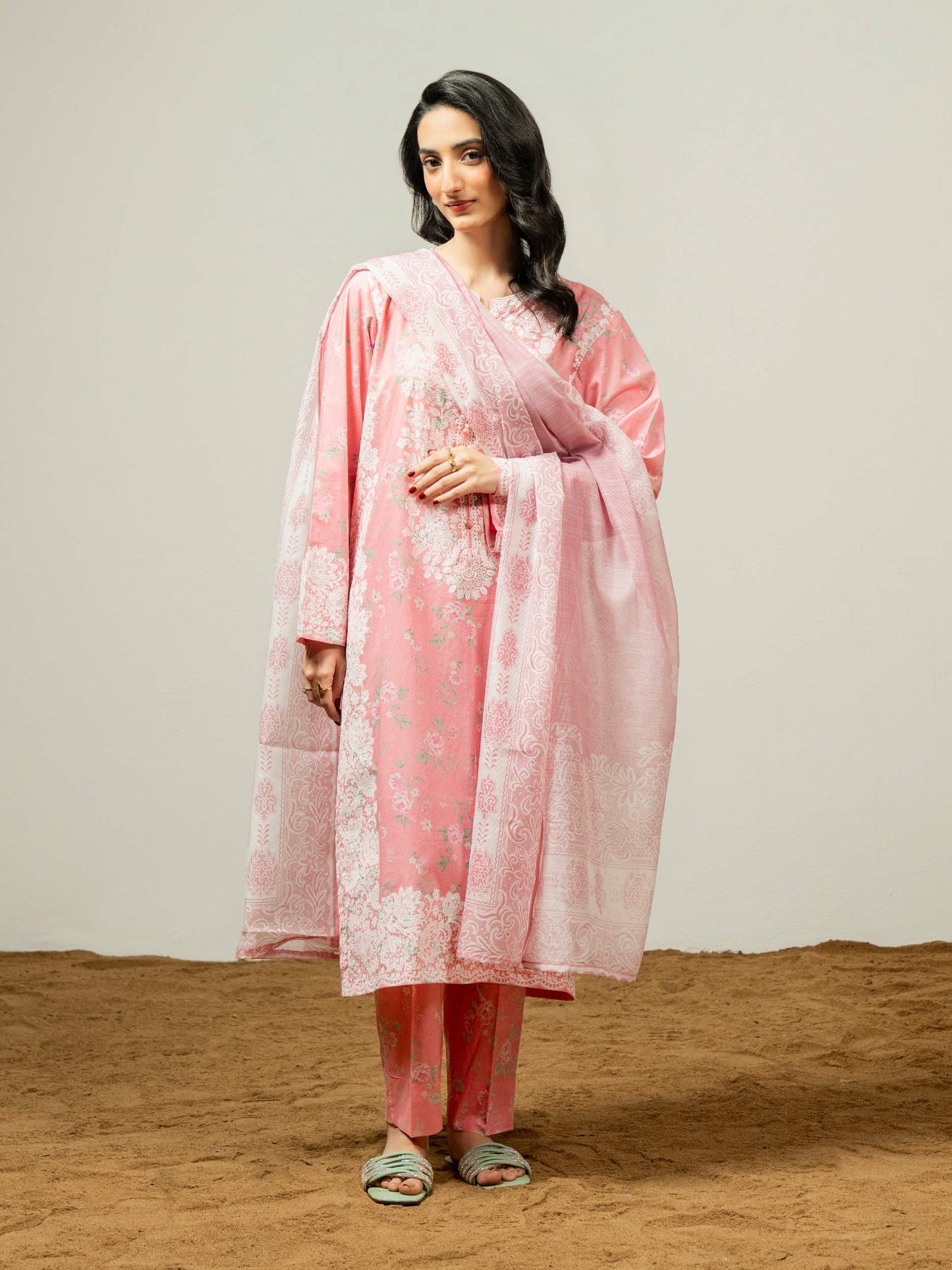 3 Piece Lawn Suit-Paste Print (Pret)
