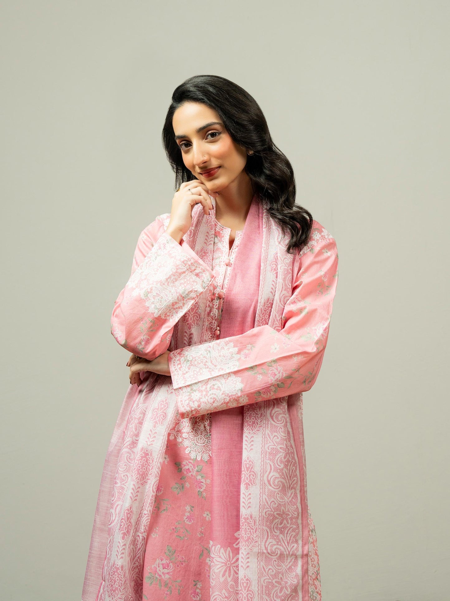 3 Piece Lawn Suit-Paste Print (Pret)