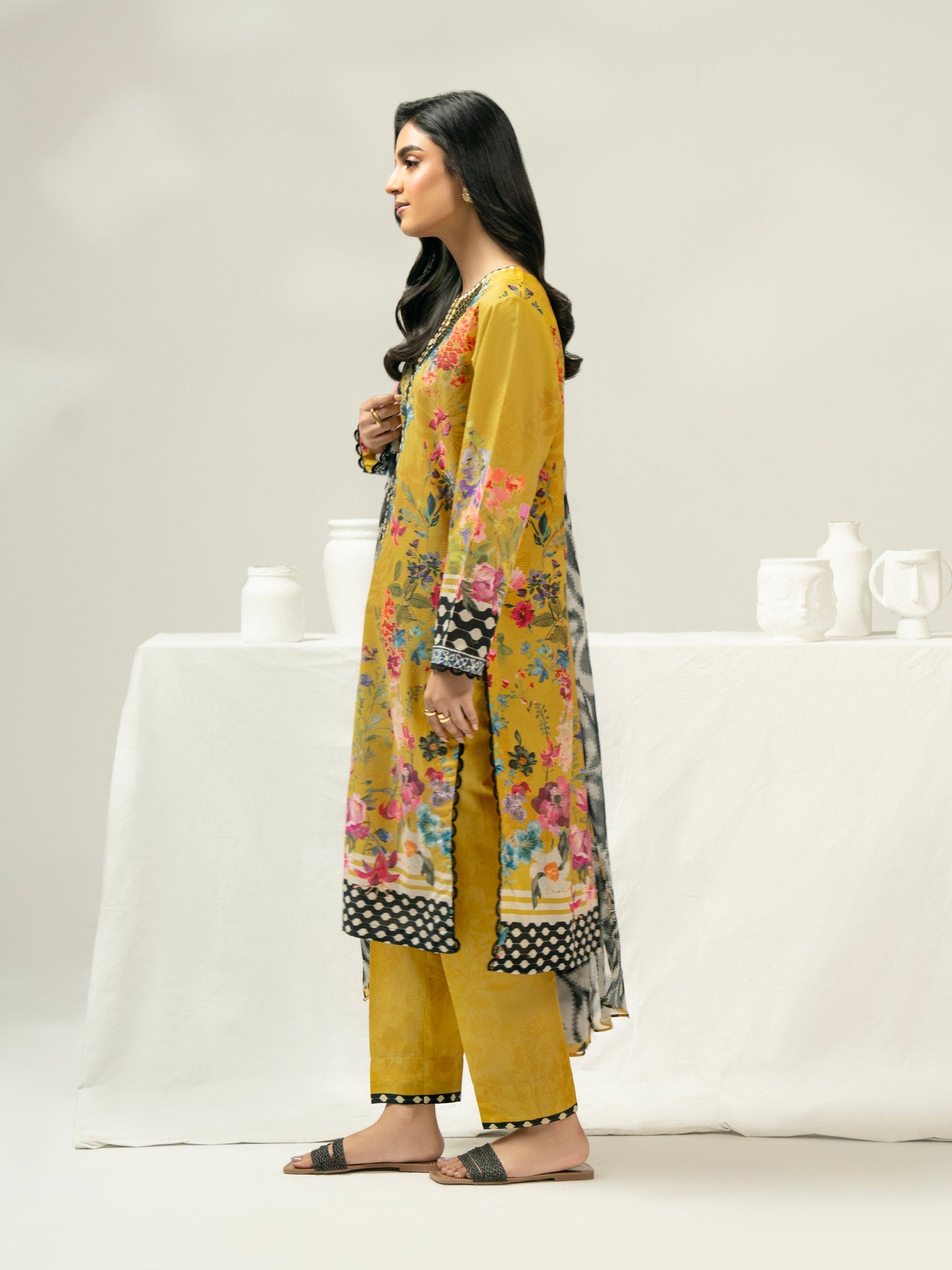3 Piece Cambric Suit-Embroidered (Pret)