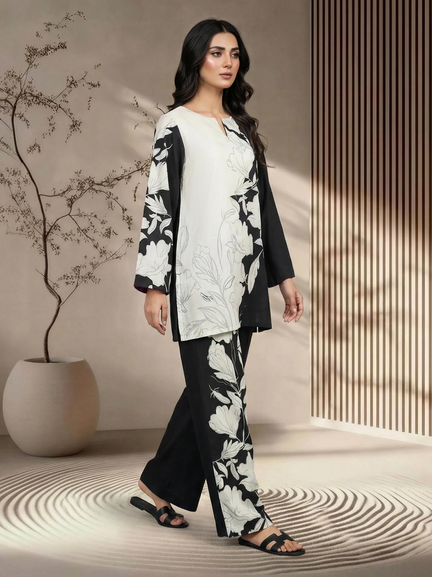 2 Piece Viscose Slub Suit (Pret)