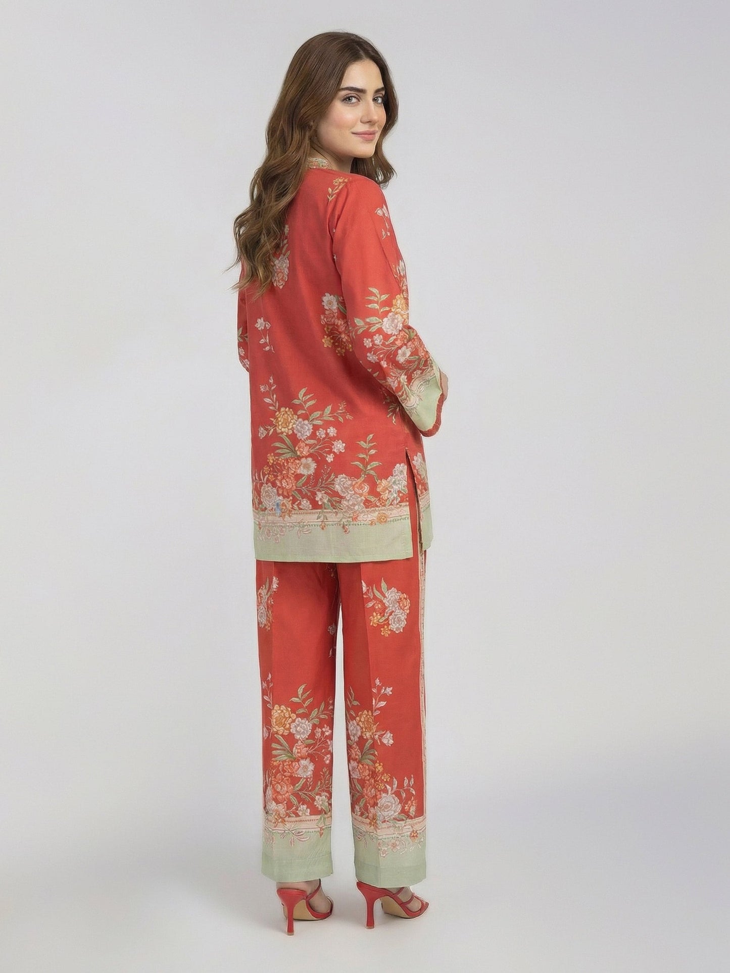 Viscose Slub Co-ord set- Embroidered