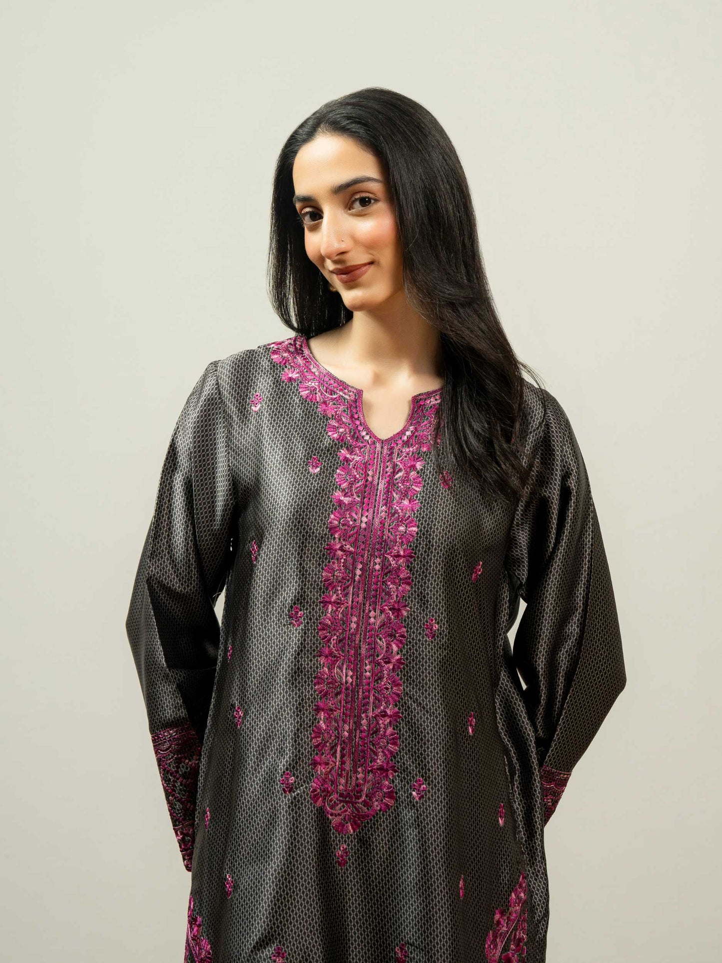 2 Piece Silk Suit-Embroidered (Pret)