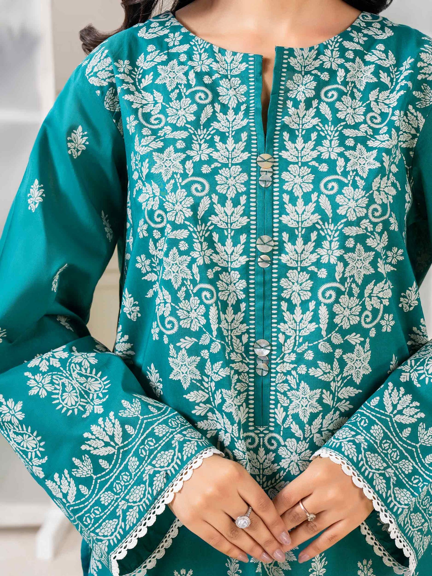 3 Piece Lawn Suit-Paste-Print (Pret)