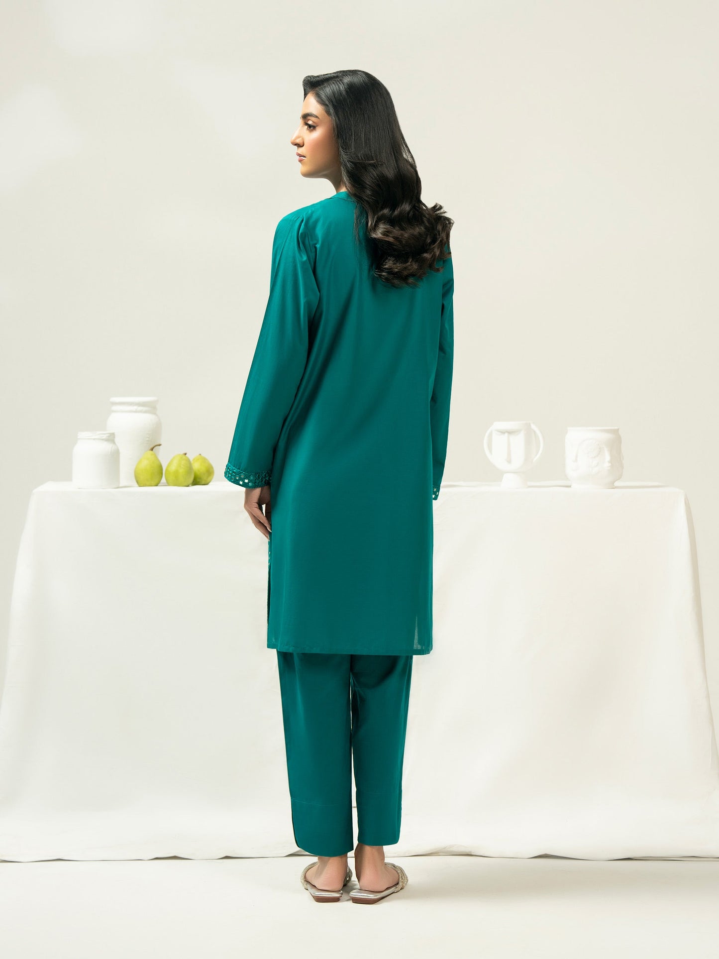 2 Piece Cambric Suit-Embroidered (Pret)