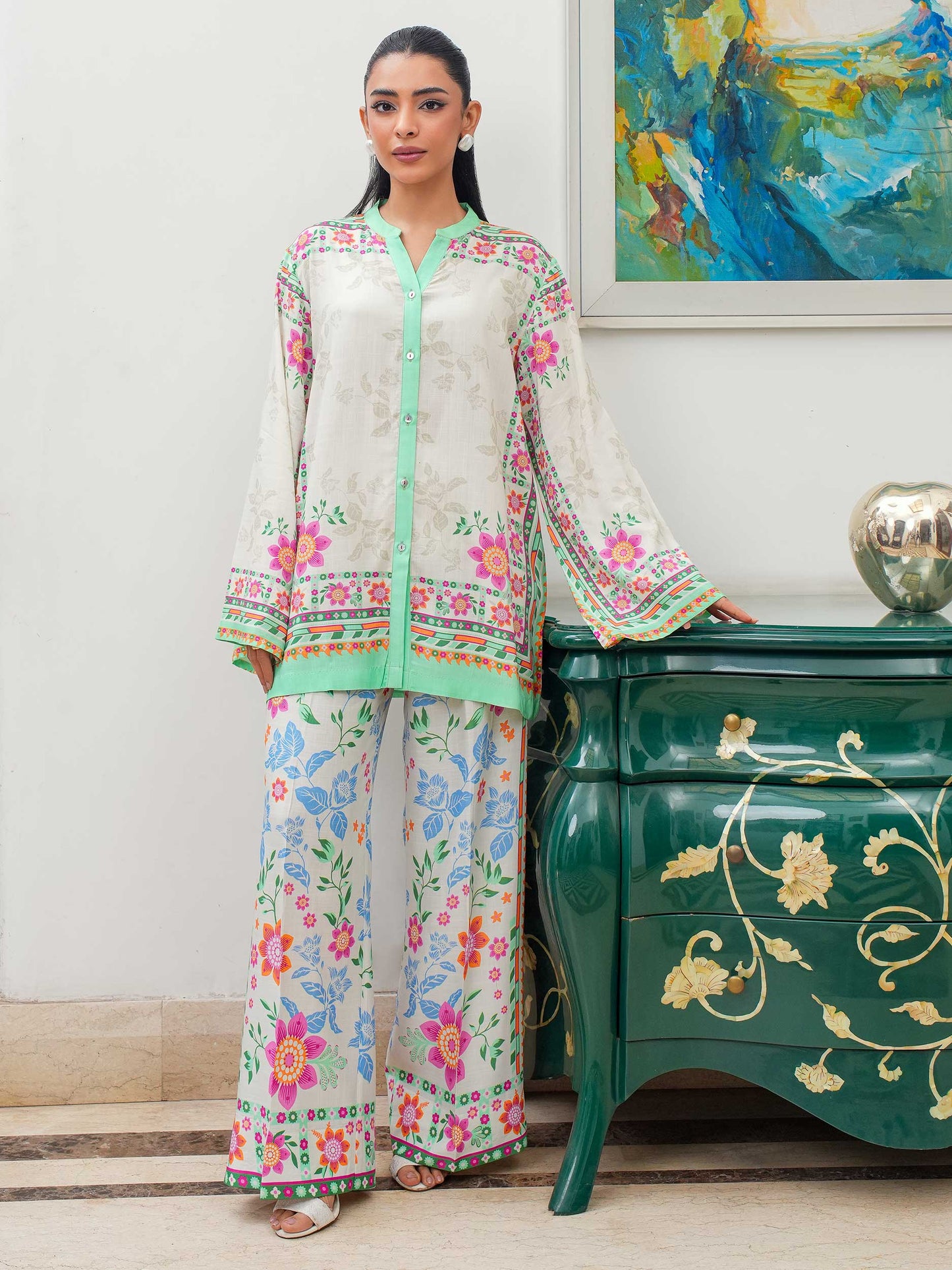 Viscose Co-ord Set-Printed (Pret)