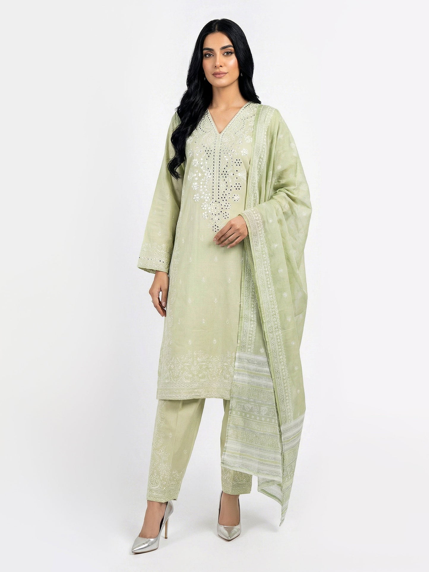 3 Piece Yarn Dyed Suit- Embroidered (Pret)