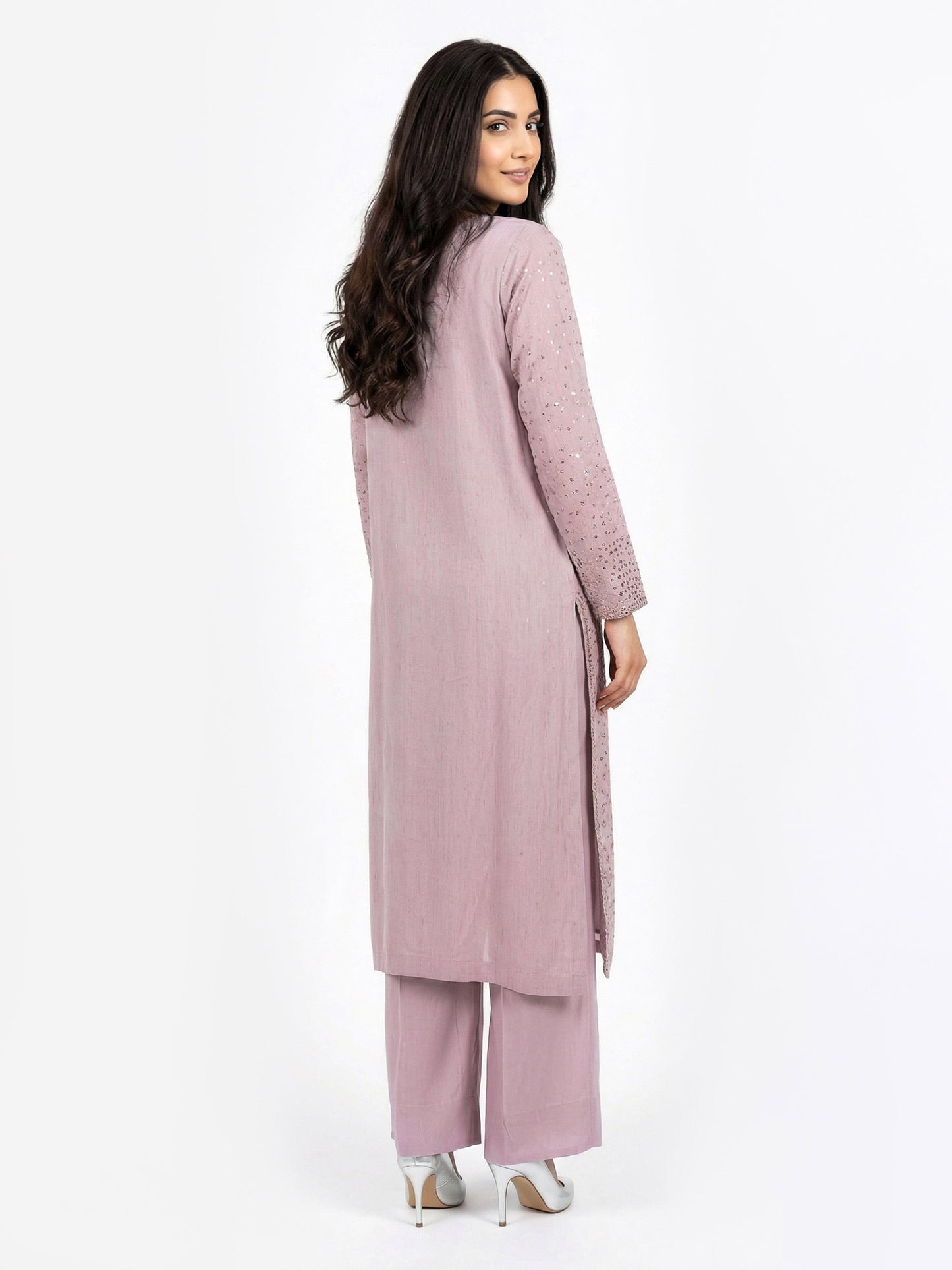 2 Piece Glitter Lawn- Embroidered (Pret)