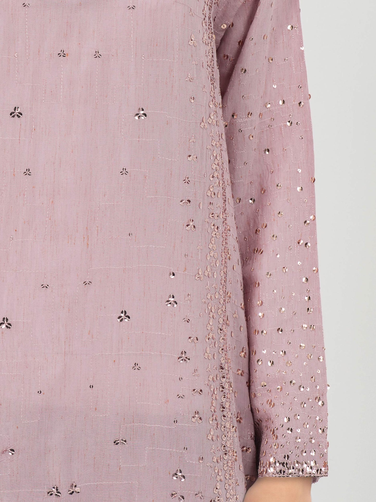 2 Piece Glitter Lawn- Embroidered (Pret)