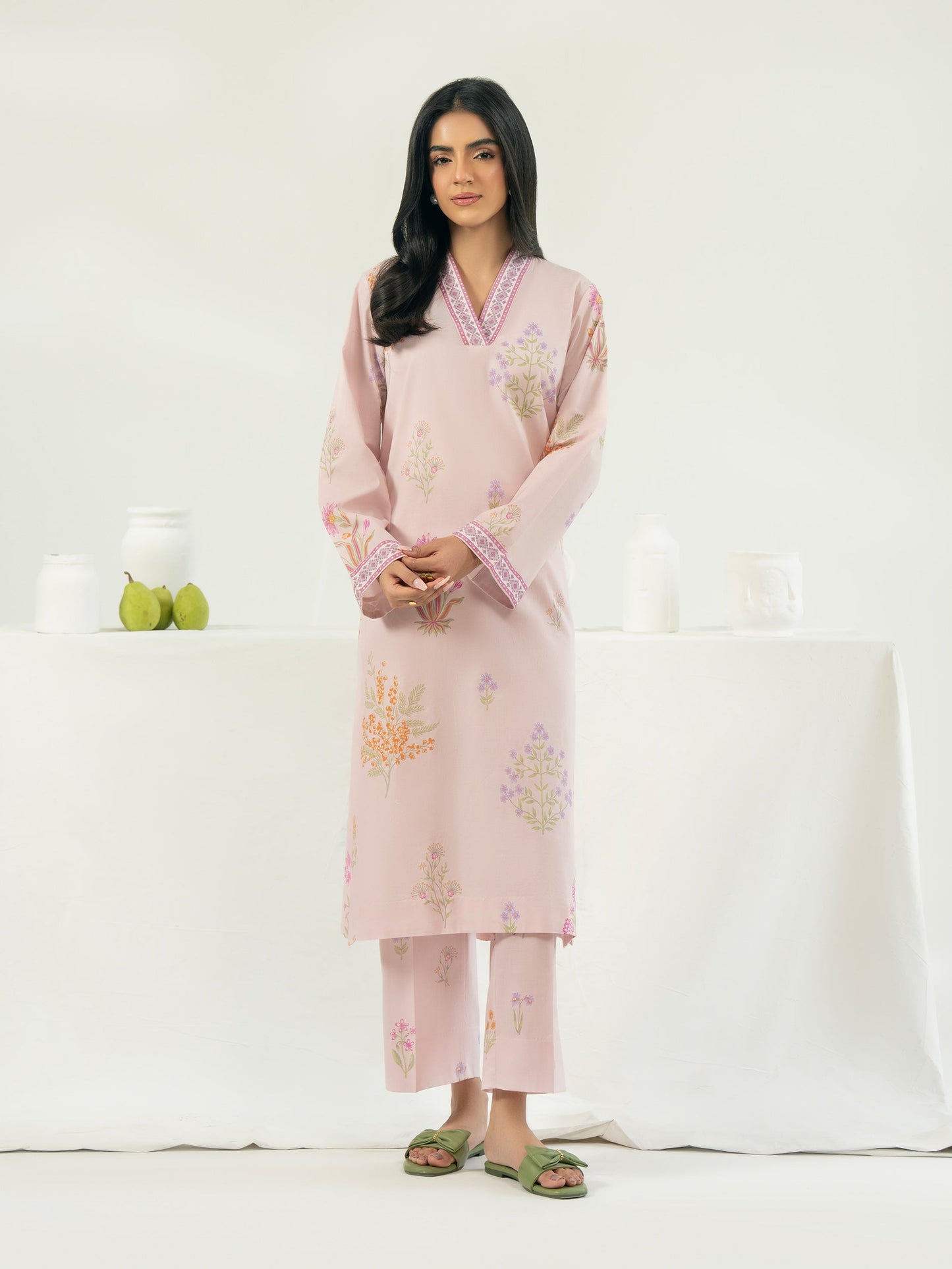 2 Piece Cambric Suit-Printed (Pret)