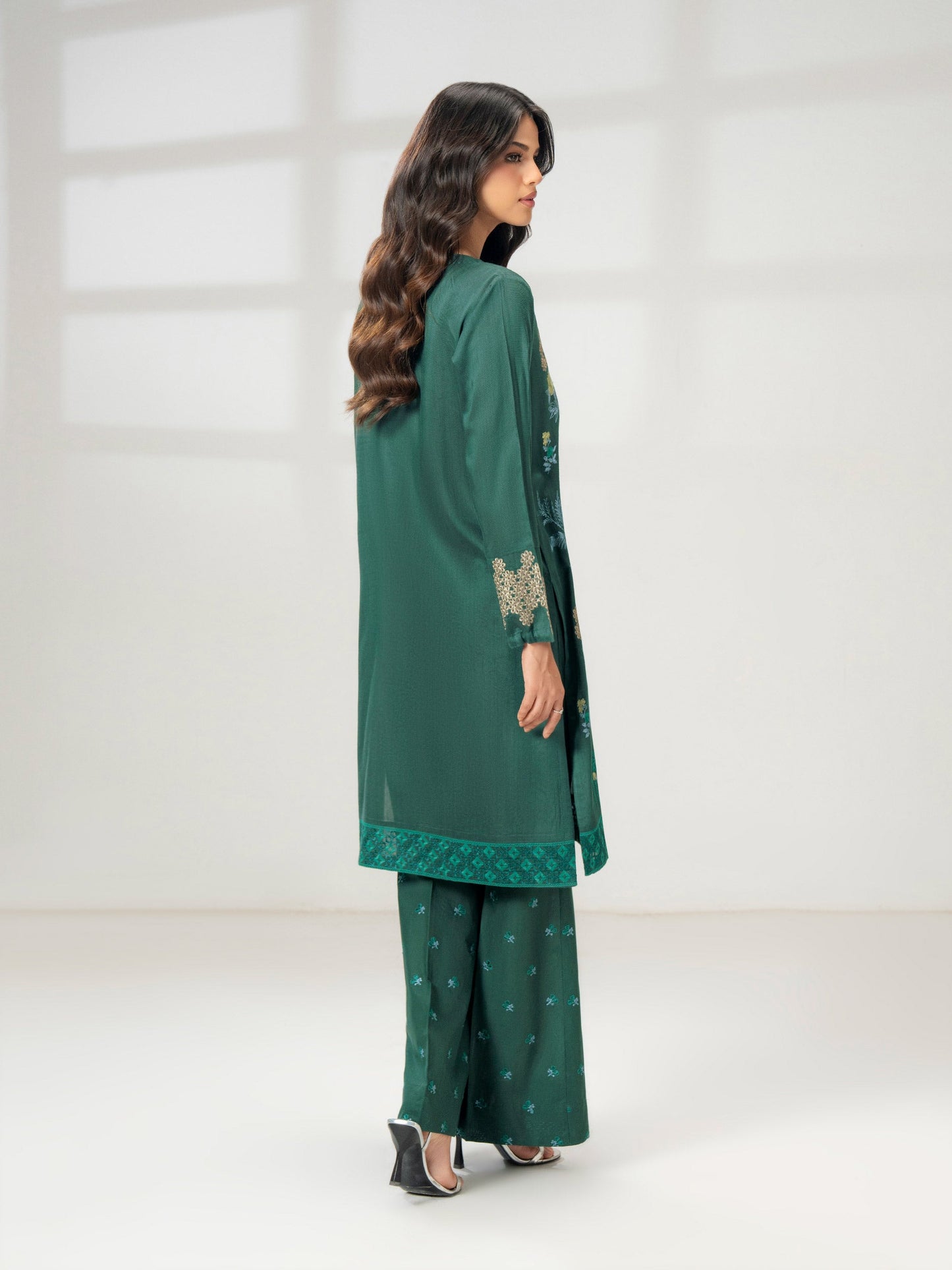 2 Piece Silk Suit-Embroidered (Pret)
