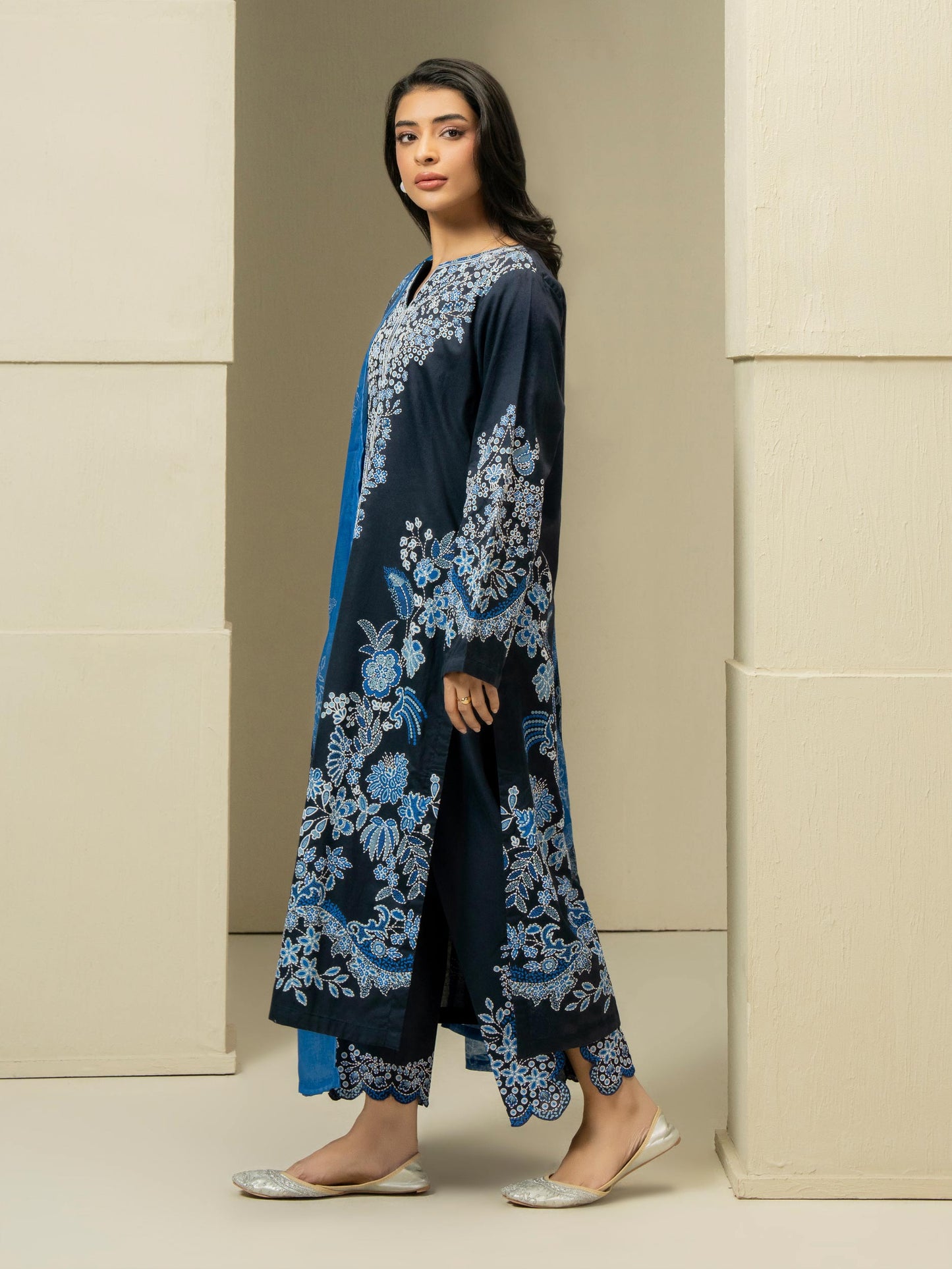 3 Piece Cambric Suit-Prined (Pret)