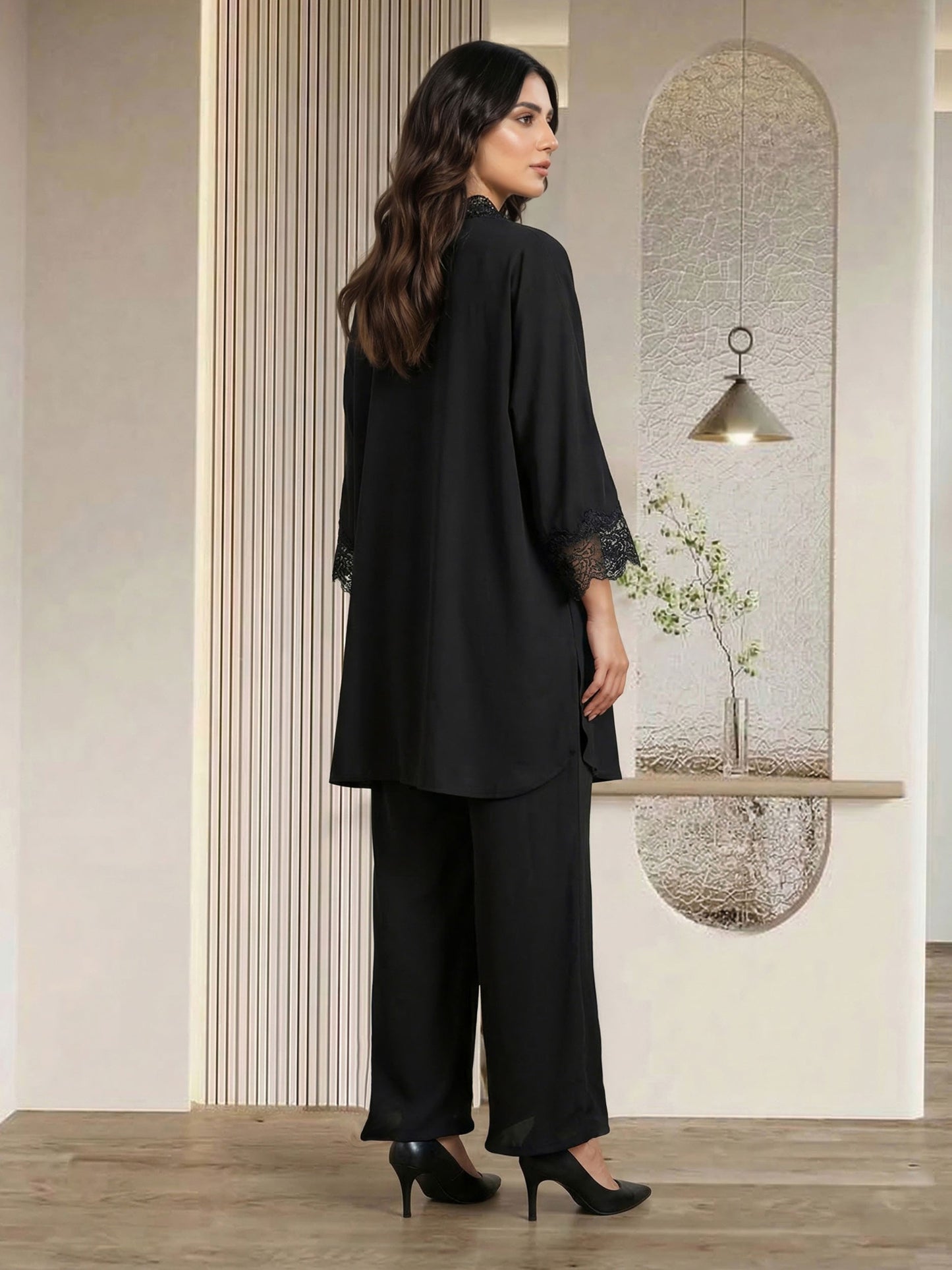 2 Piece Silk Suit- Embellished (Pret)