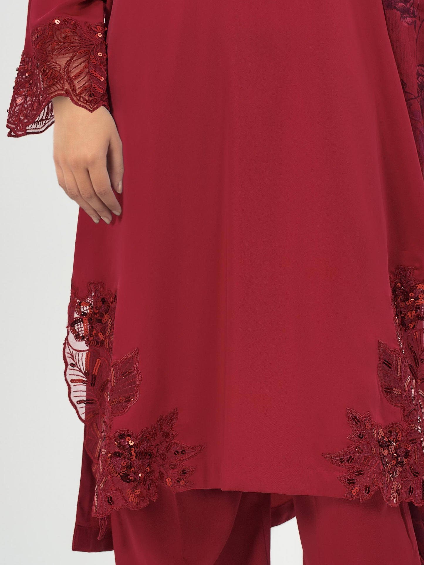 3 Piece Silk Suit- Embroidered (Pret)