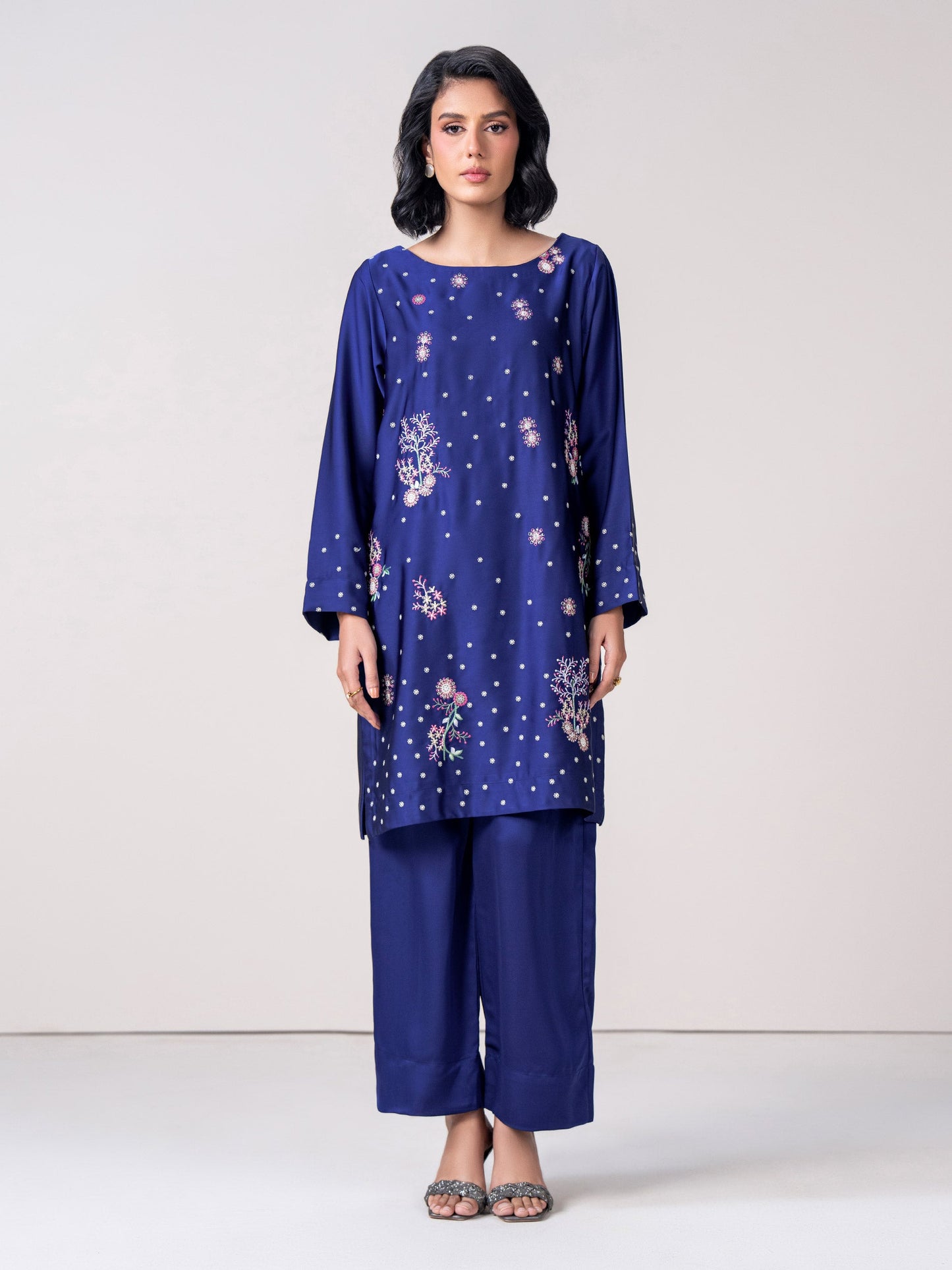 2 Piece Silk Suit- Embroidered (Pret)