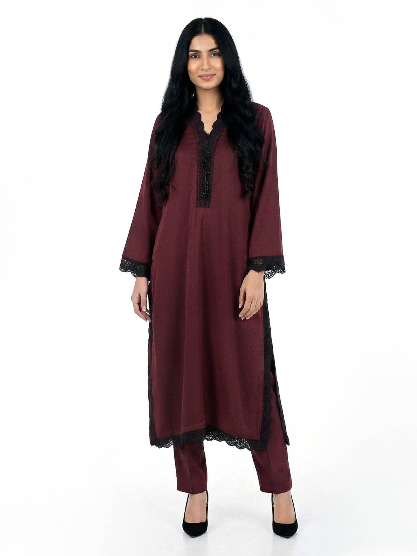 2 Piece Silk Suit- Embroidered (Pret)