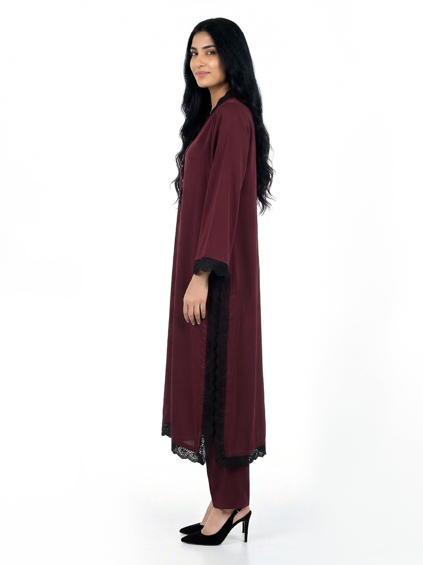 2 Piece Silk Suit- Embroidered (Pret)