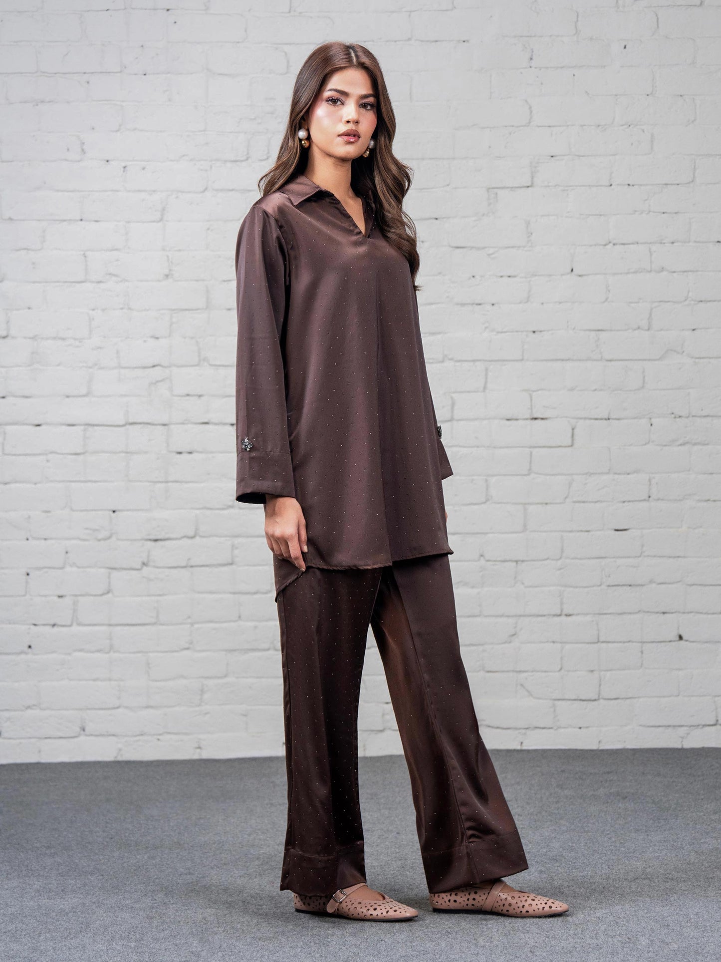 Silk Co-ord Set- Embellished