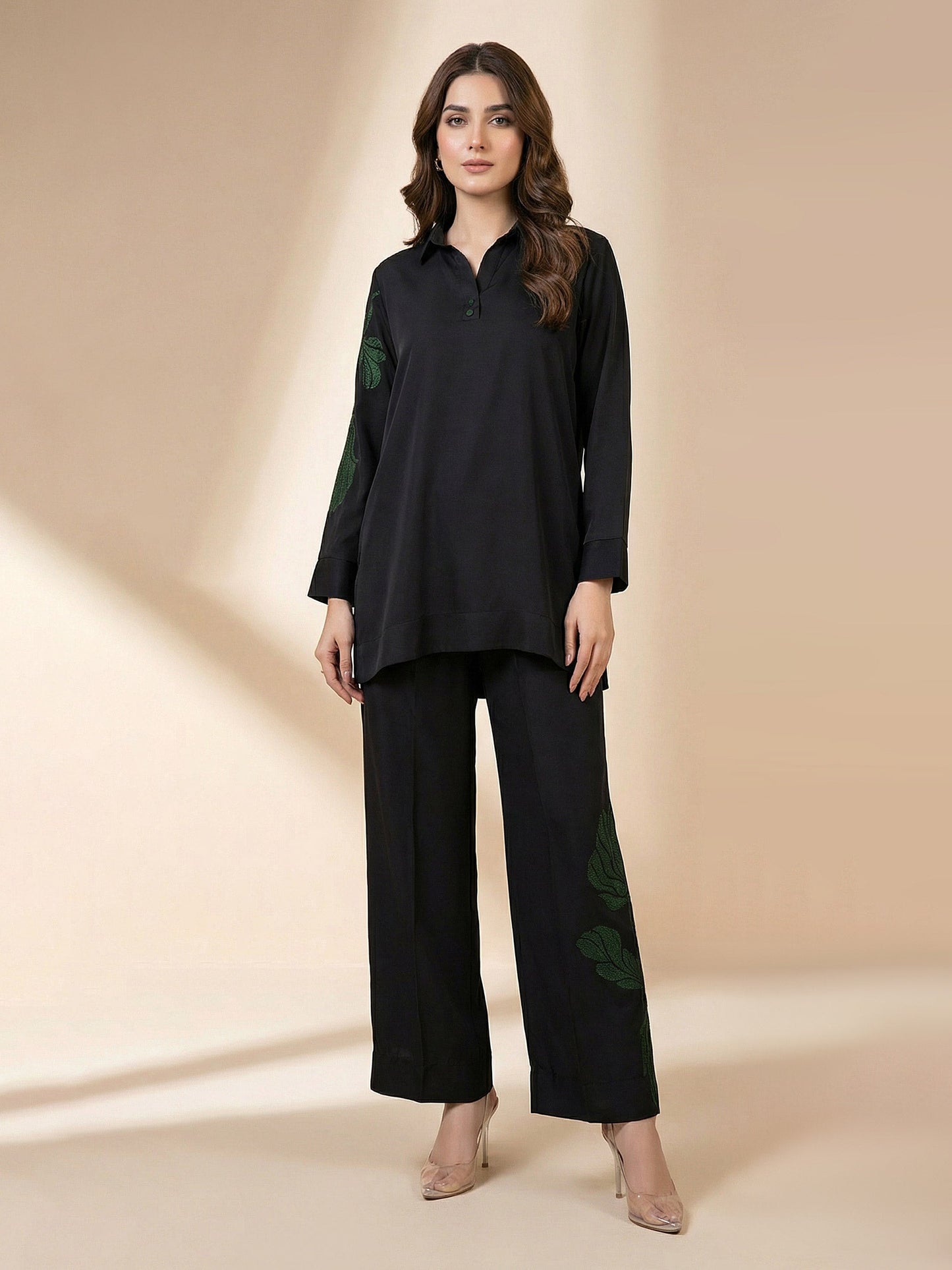 Premium Silk Co-ord Set- Embroidered