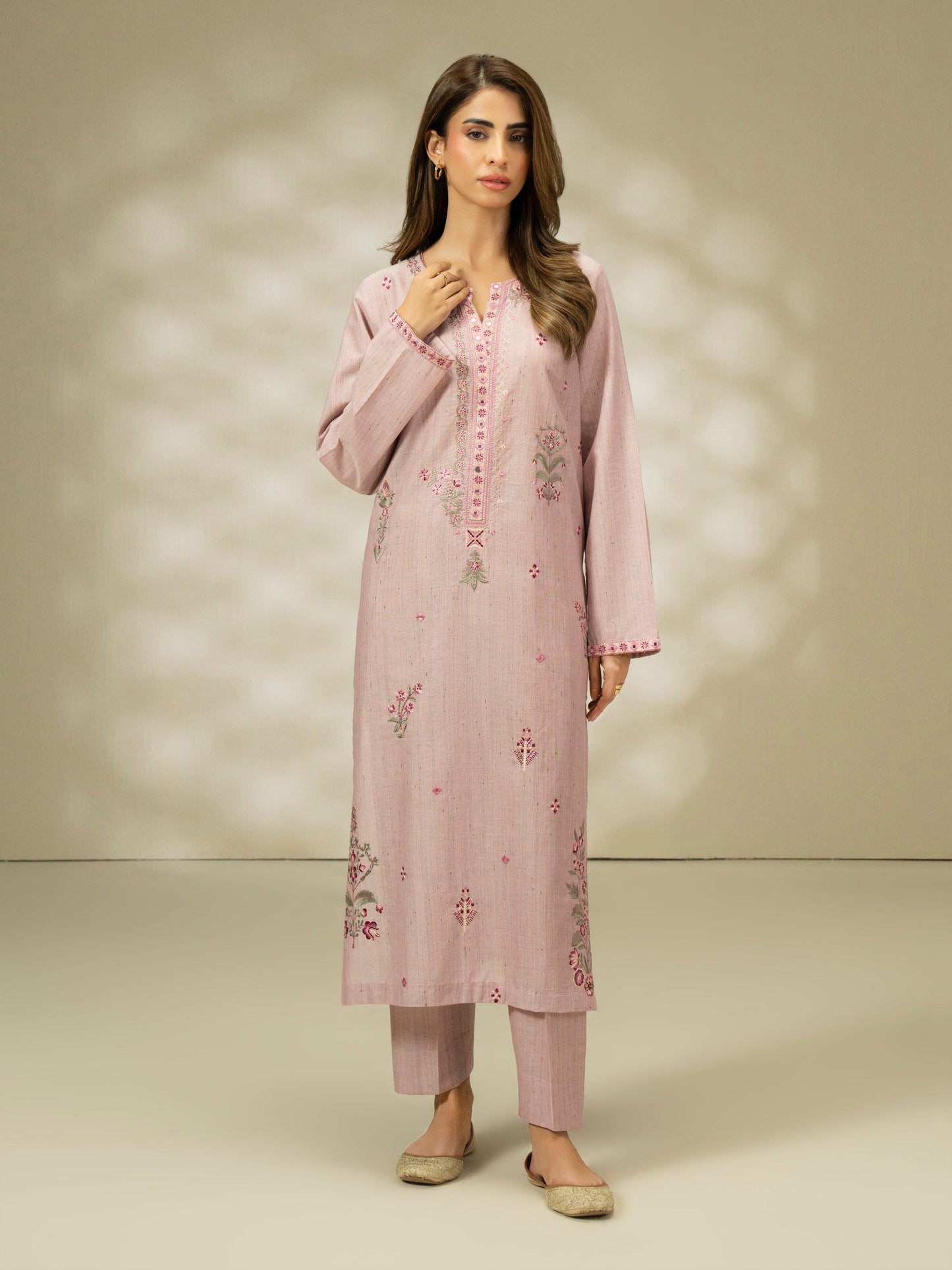 2 Piece  Yarn Dyed Suit-Embroidered (Pret)