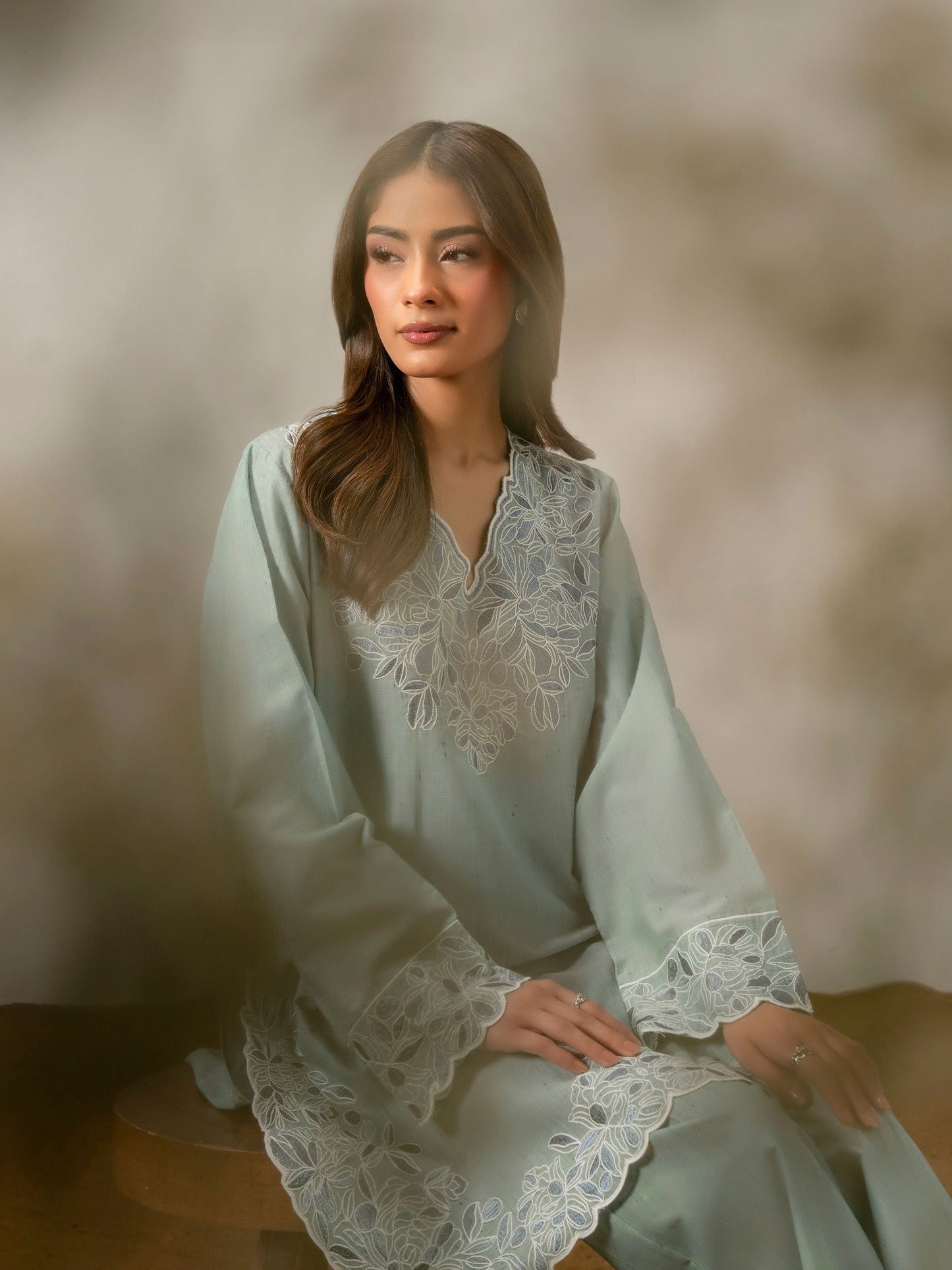2 Piece Viscose Suit- Embroidered (Pret)