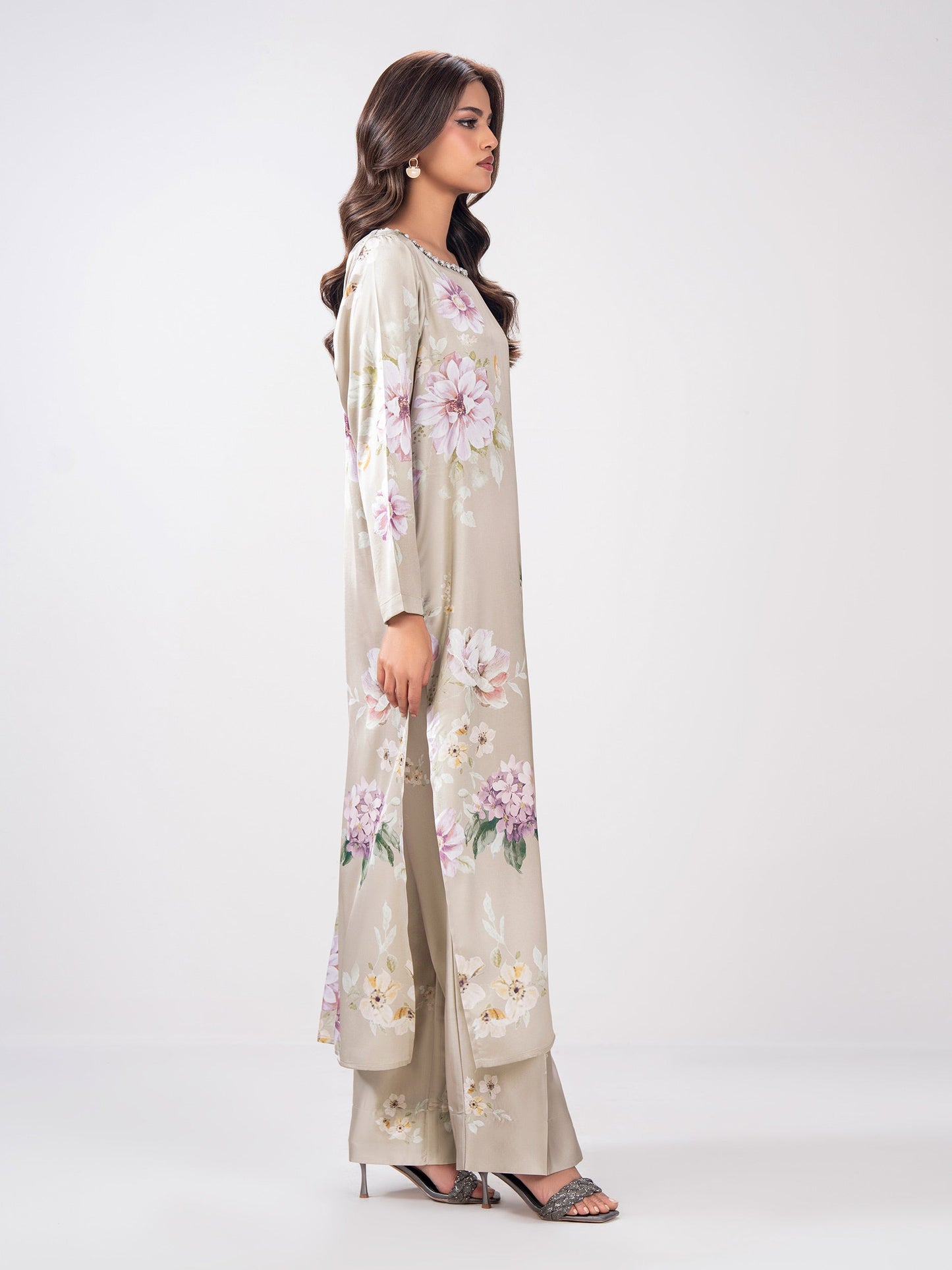 2 Piece Silk Suit- Embellished (Pret)