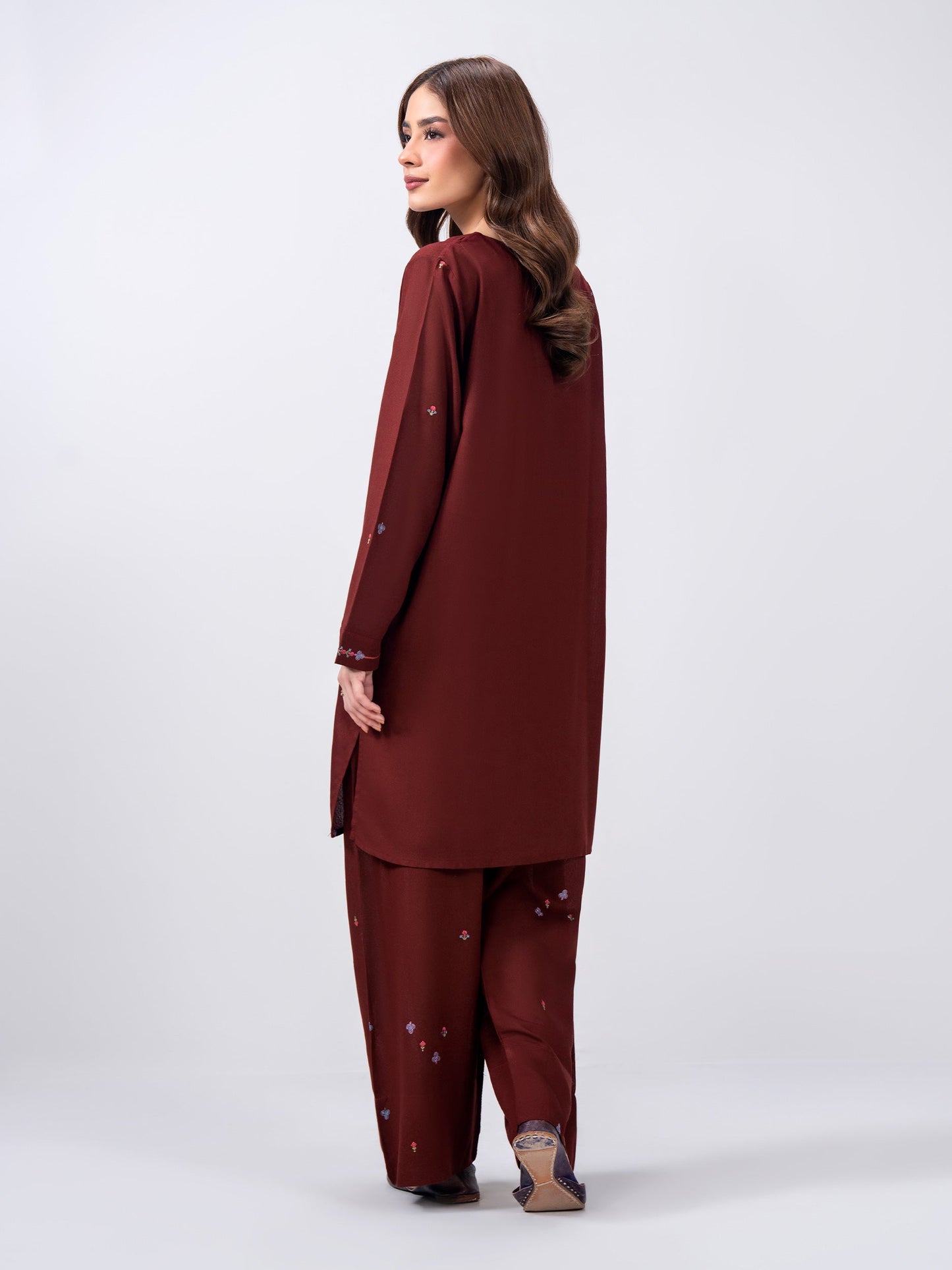 2 Piece Karandi Suit- Embroidered (Pret)