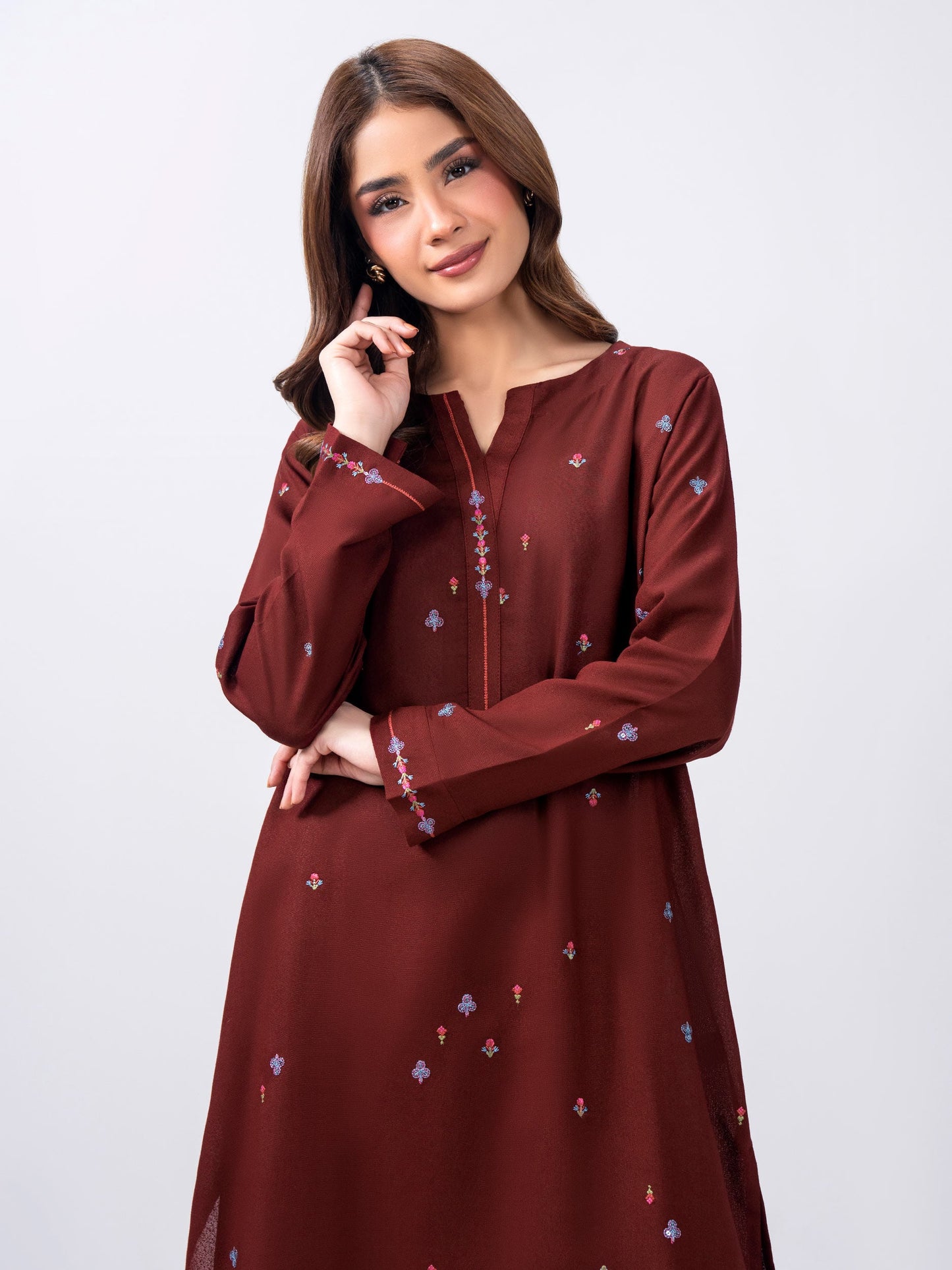 2 Piece Karandi Suit- Embroidered (Pret)