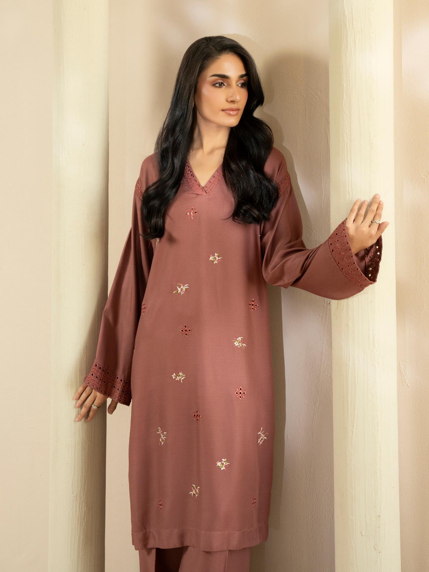 2 Piece Crepe Suit-Embroidered (Pret)