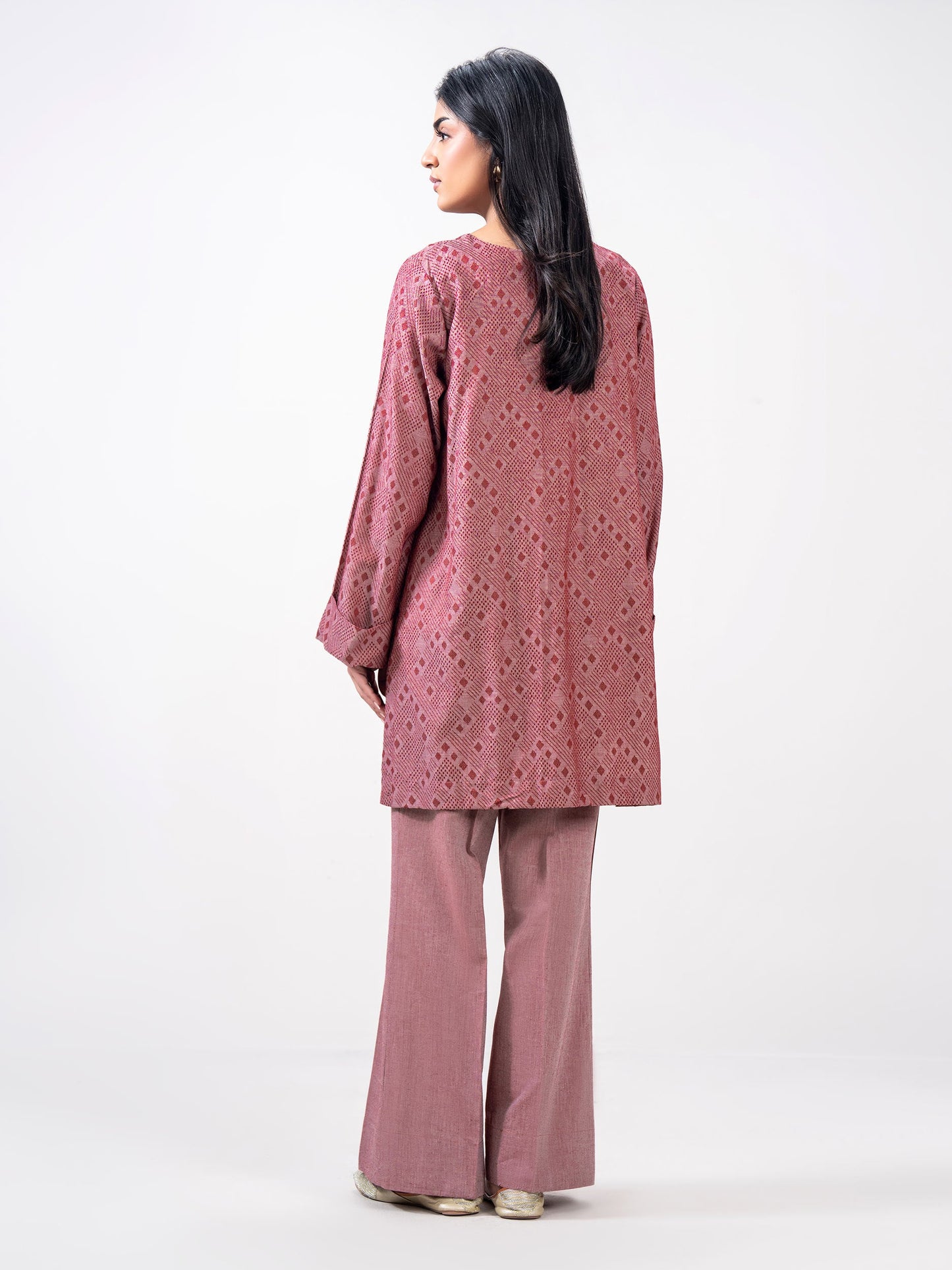 2 Piece Jacquard Yarn Dyed Suit- Embroidered (Pret)