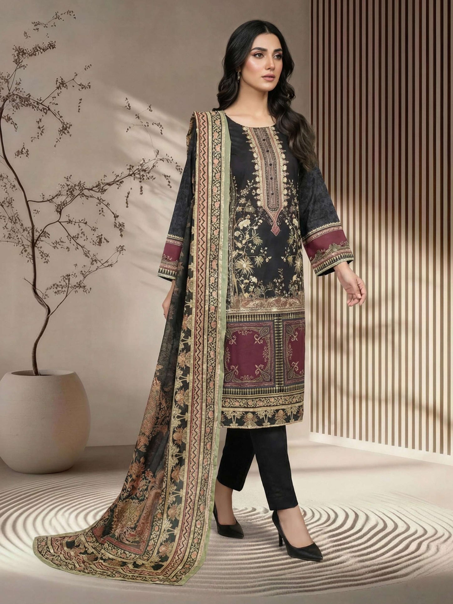 3 Piece Silk Suit (Pret)