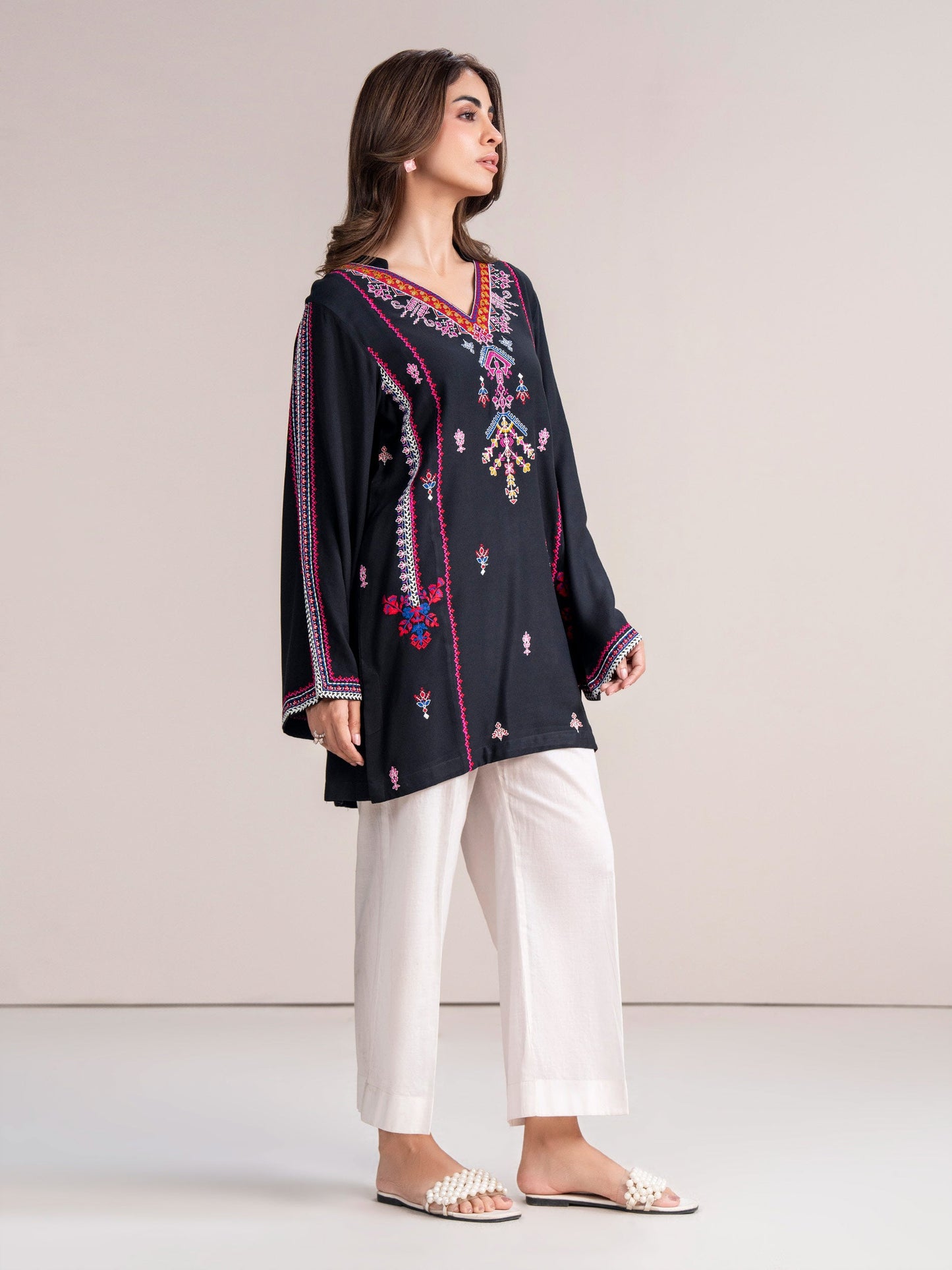 Stone Kurti-Embroidered (Pret)
