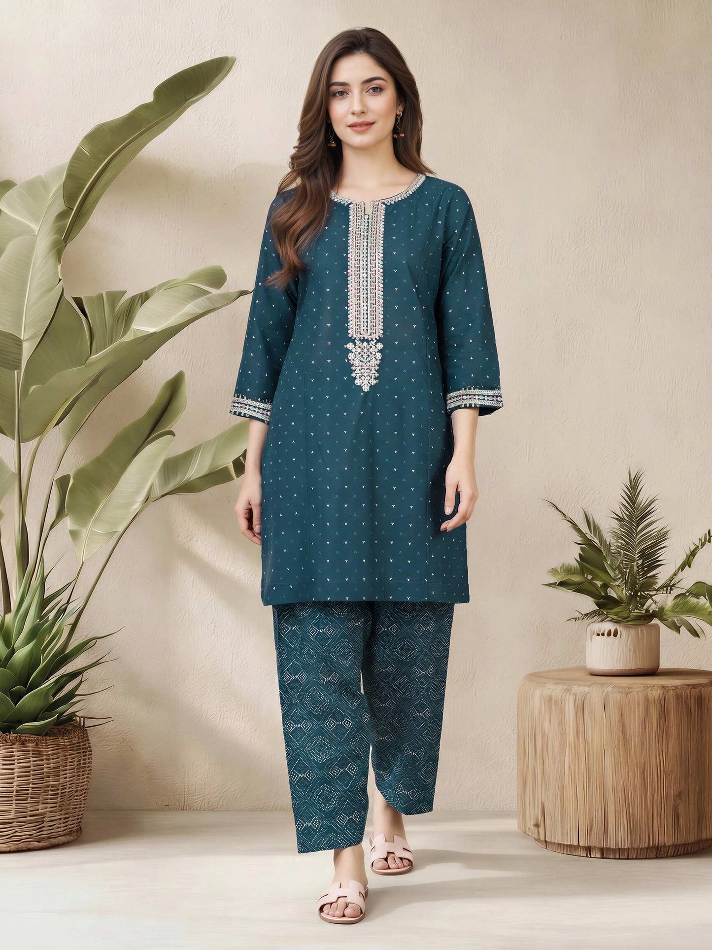 2 Piece Lawn Suit- Embroidered (Pret)