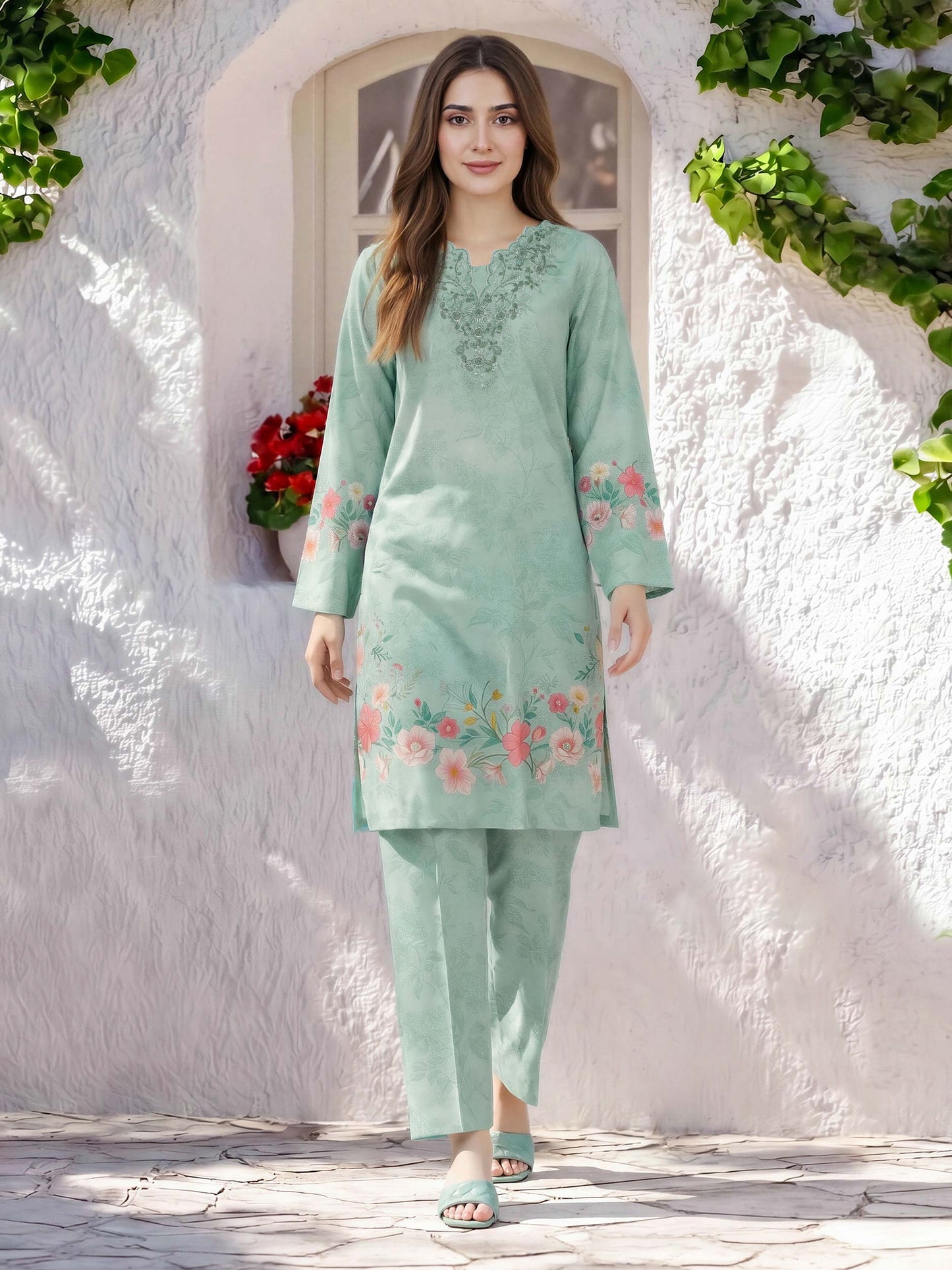2 Piece Lawn Suit- Embroidered (Pret)