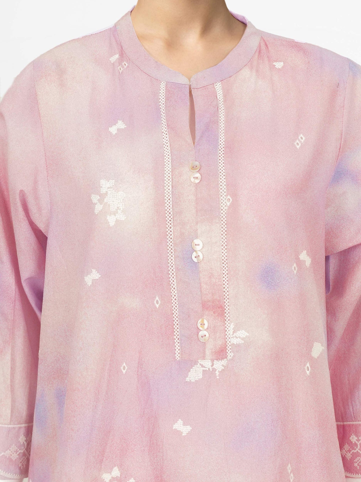 2 Piece Cambric Suit- Embroidered (Pret)