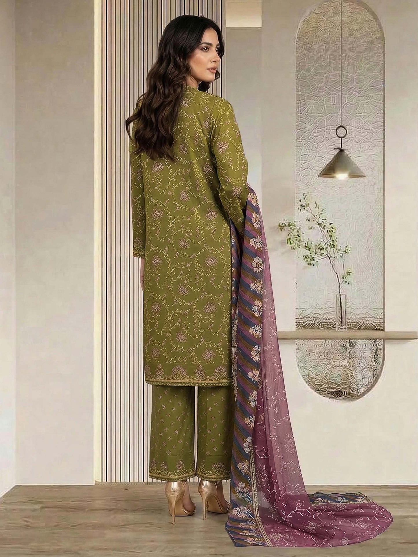 3 Piece Lawn Suit- Embroidered (Pret)