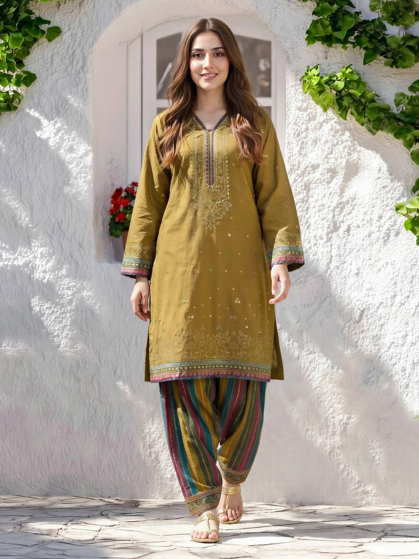 2 Piece Lawn Suit- Embroidered (Pret)