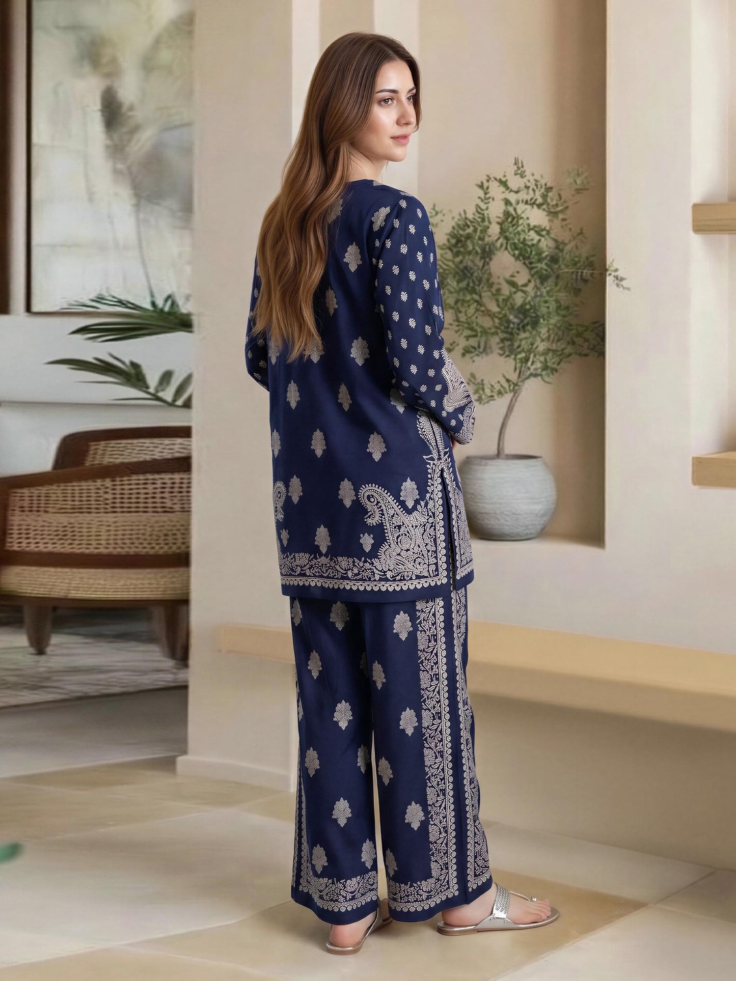 Viscose Co-ord Set- Embroidered