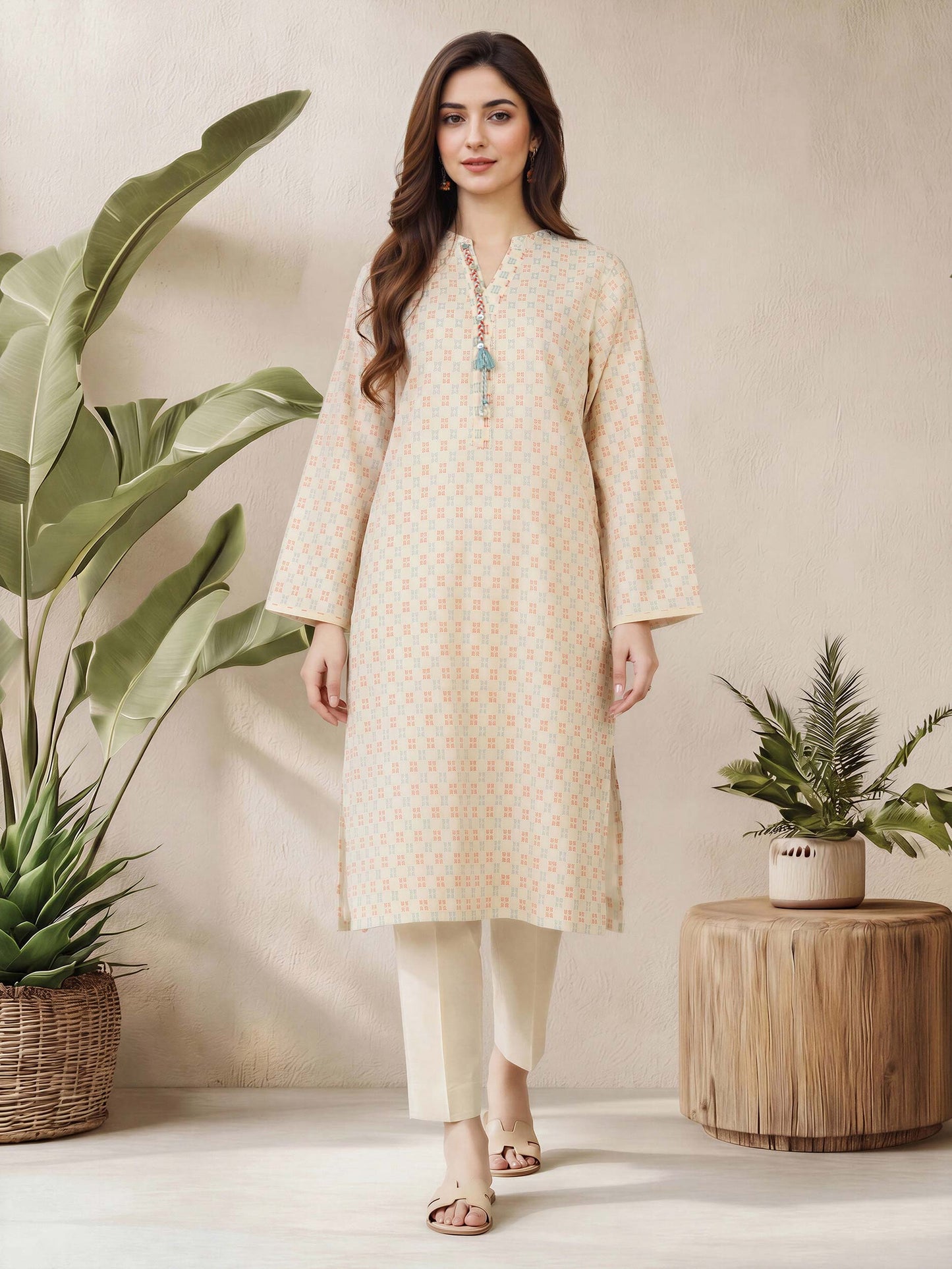 2 Piece Self Jacquard Suit (Pret)
