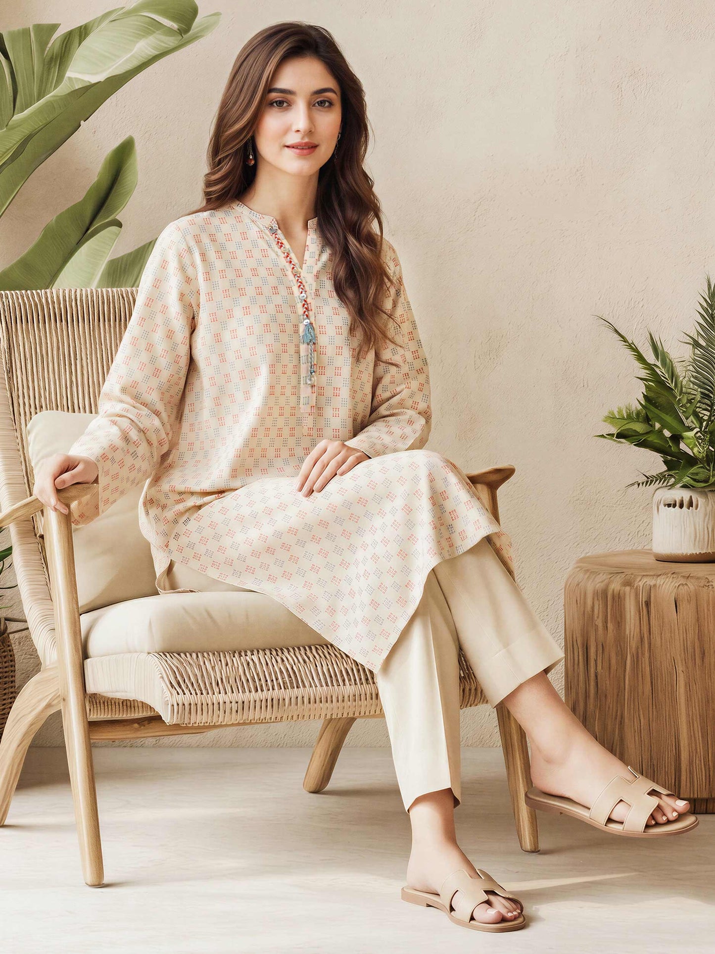 2 Piece Self Jacquard Suit (Pret)