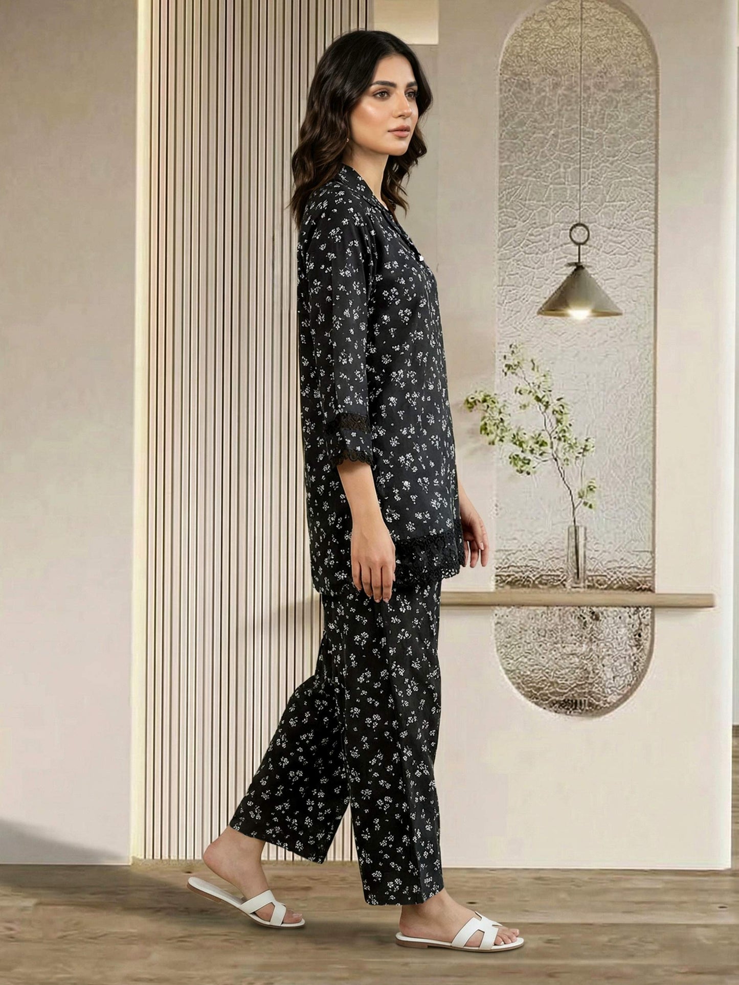 Silk Co-ord set- Embroidered