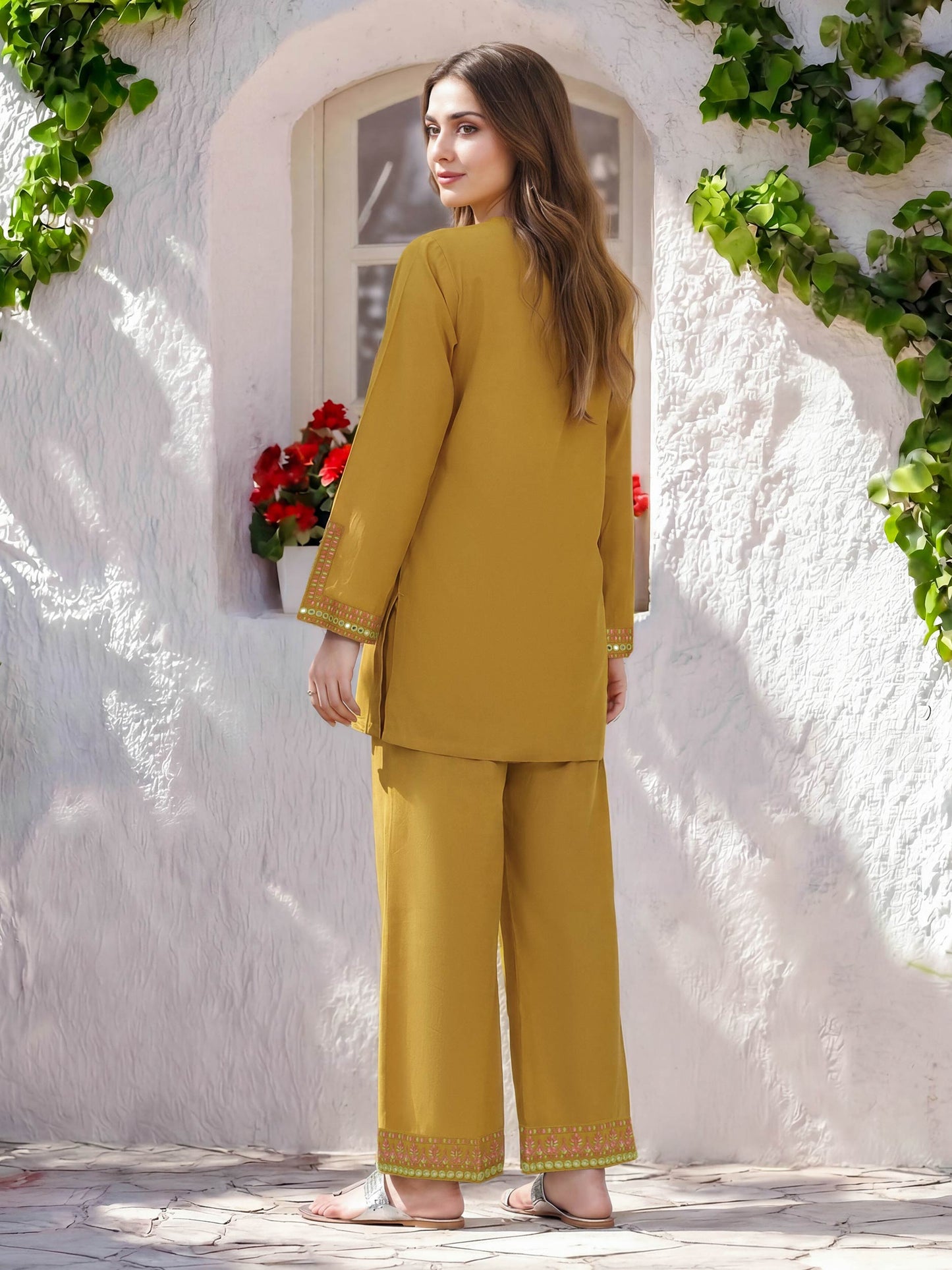 Lawn Co-ord Set- Embroidered