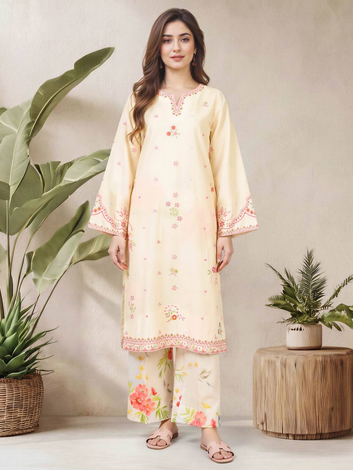 2 Piece Lawn Suit- Embroidered (Pret)