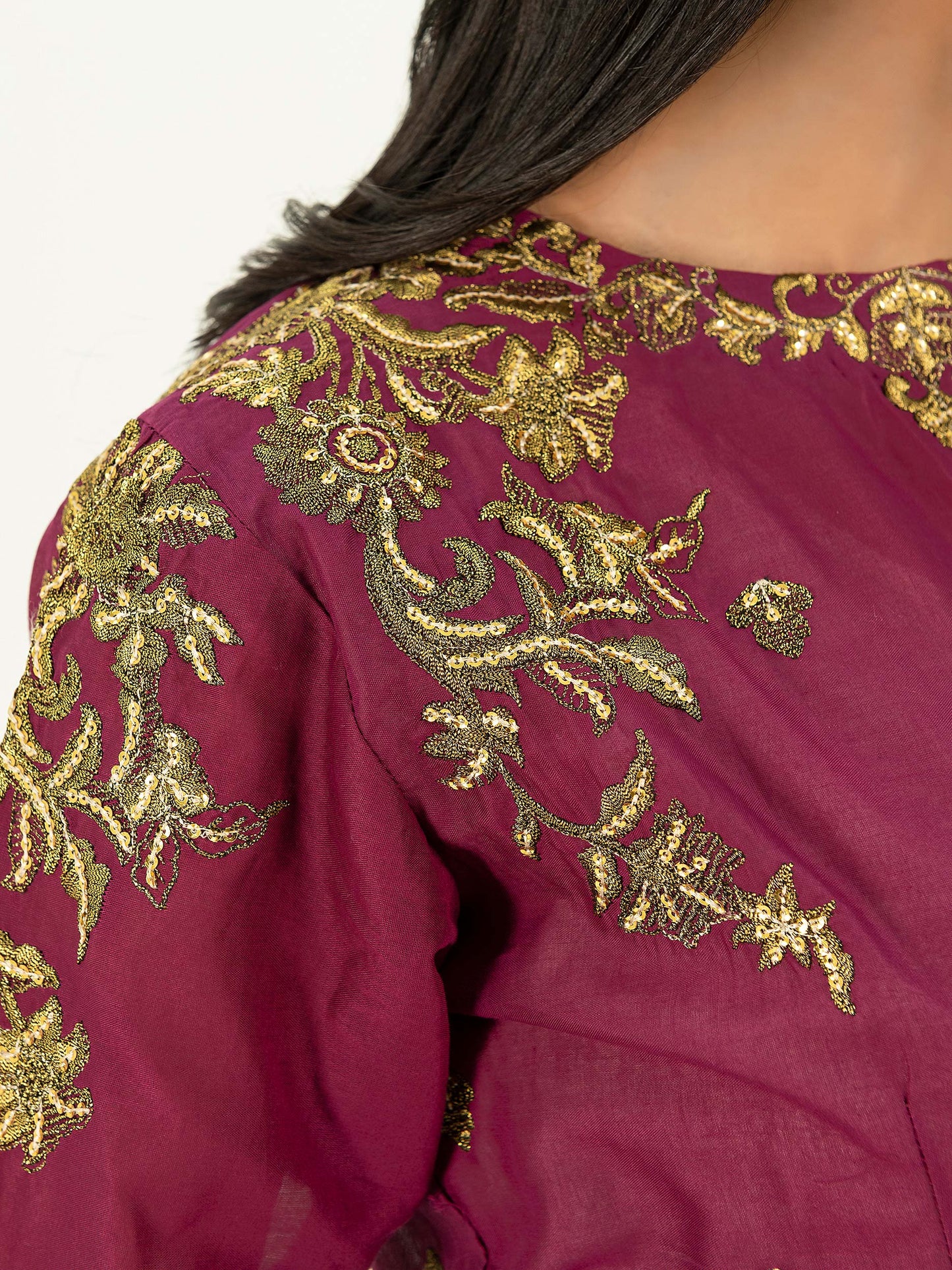 2 Piece Lawn Saree-Embroidered (Pret)