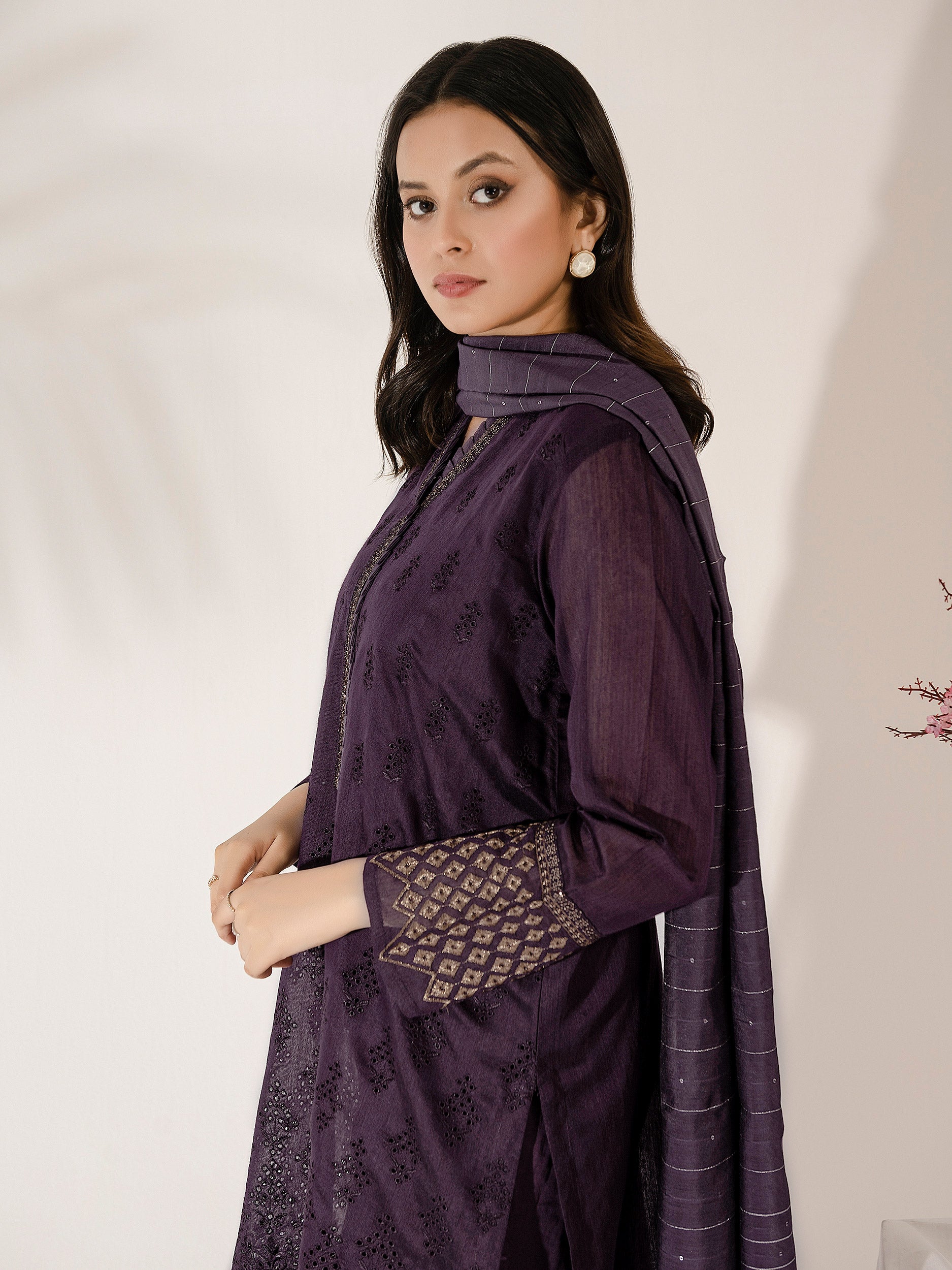 Mini Net Suit 3 Piece Cotton Net Suit-Embroidered (Pret) – Limelight.store