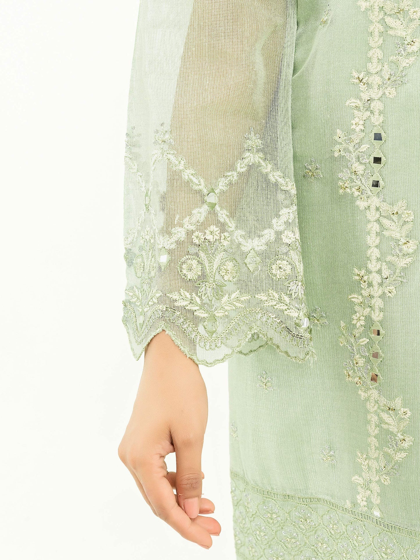 2 Piece Cotton Net Suit-Embroidered (Pret)