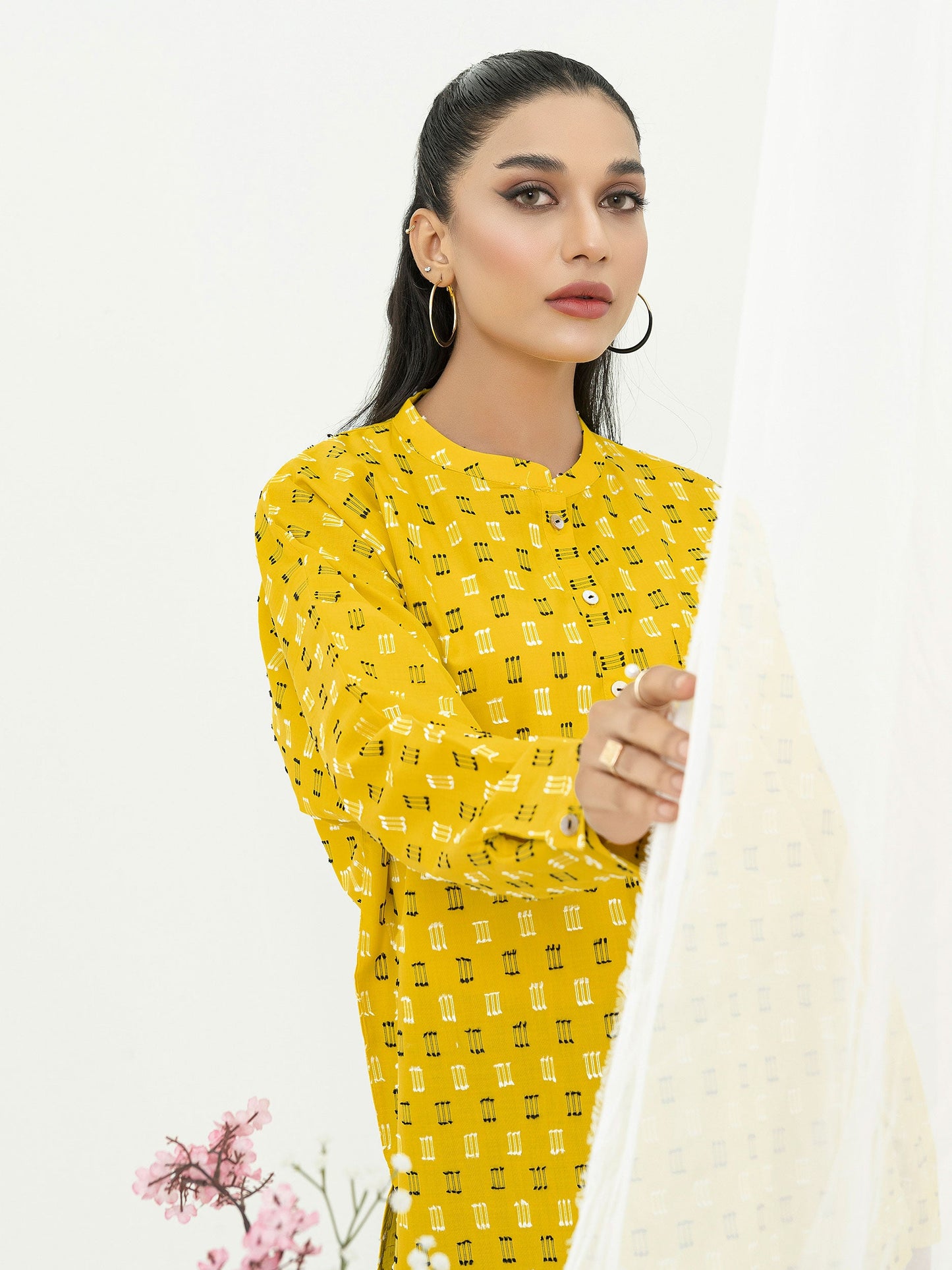 Jacquard Kurti-Printed (Pret)