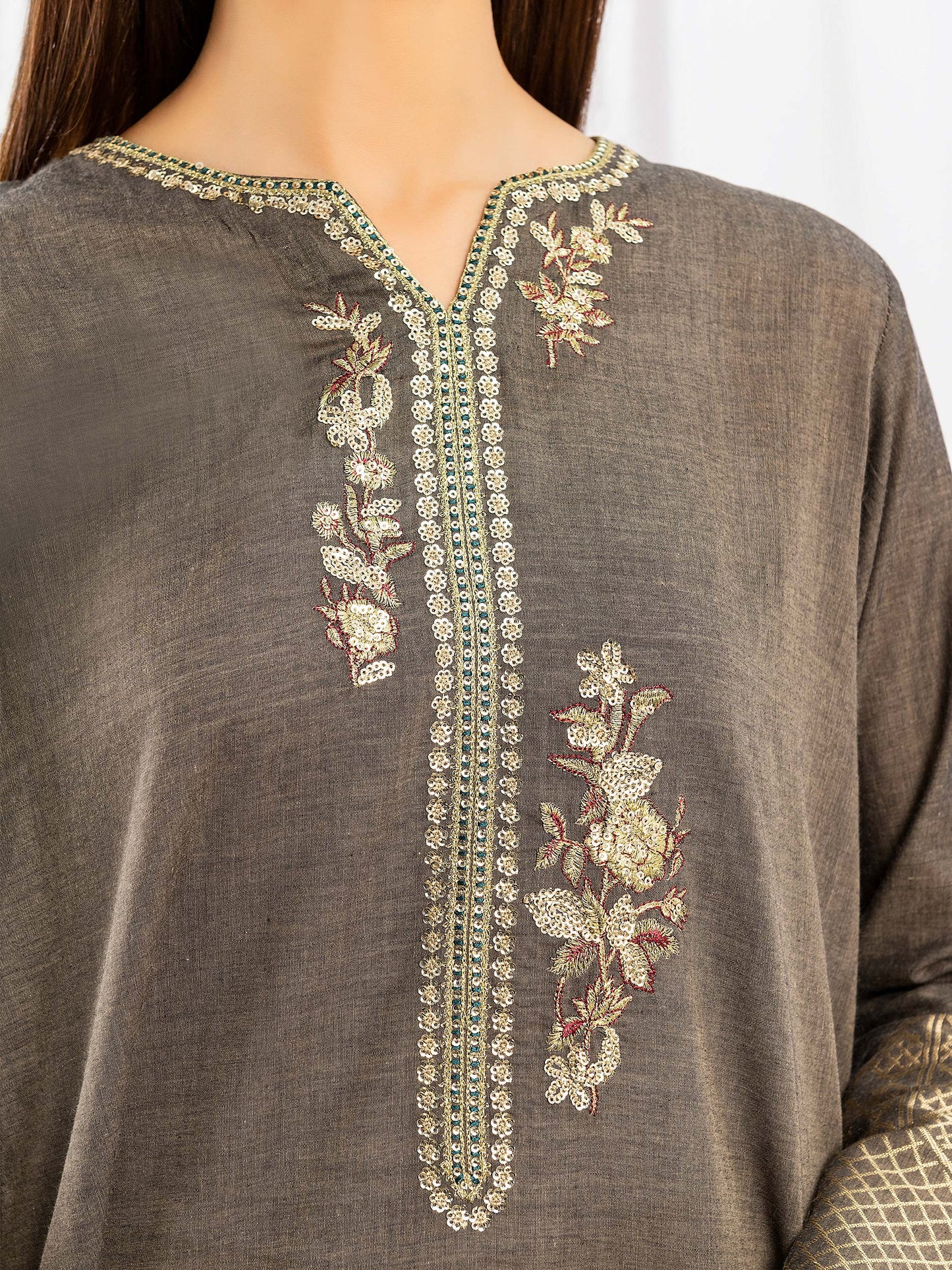 Jacquard Shirt-Embroidered (Pret)