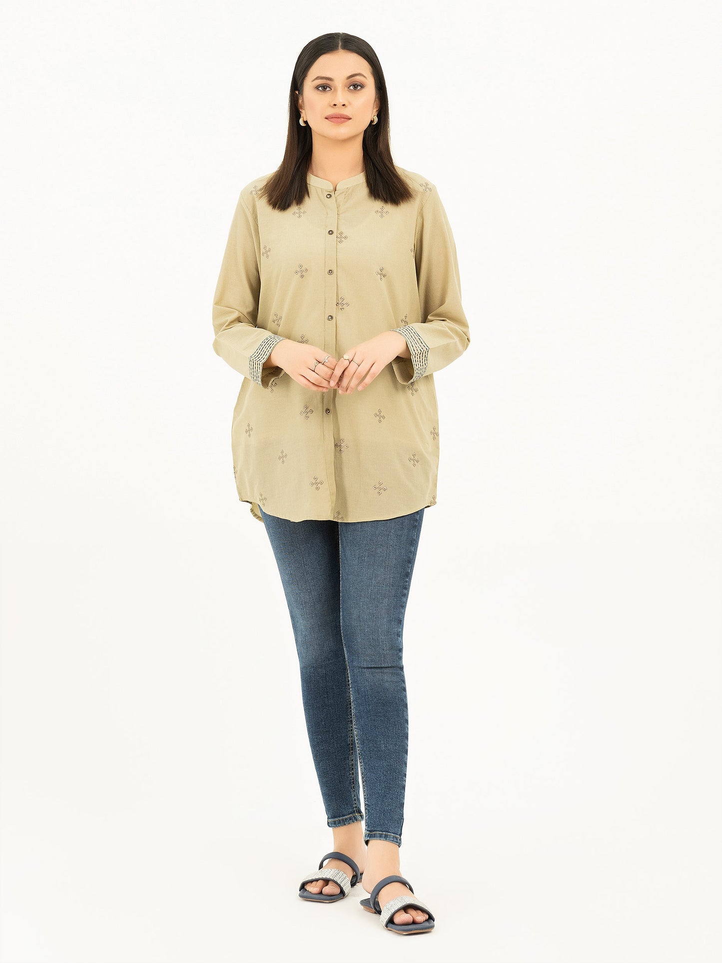 Texture Lawn Kurti-Embroidered (Pret)