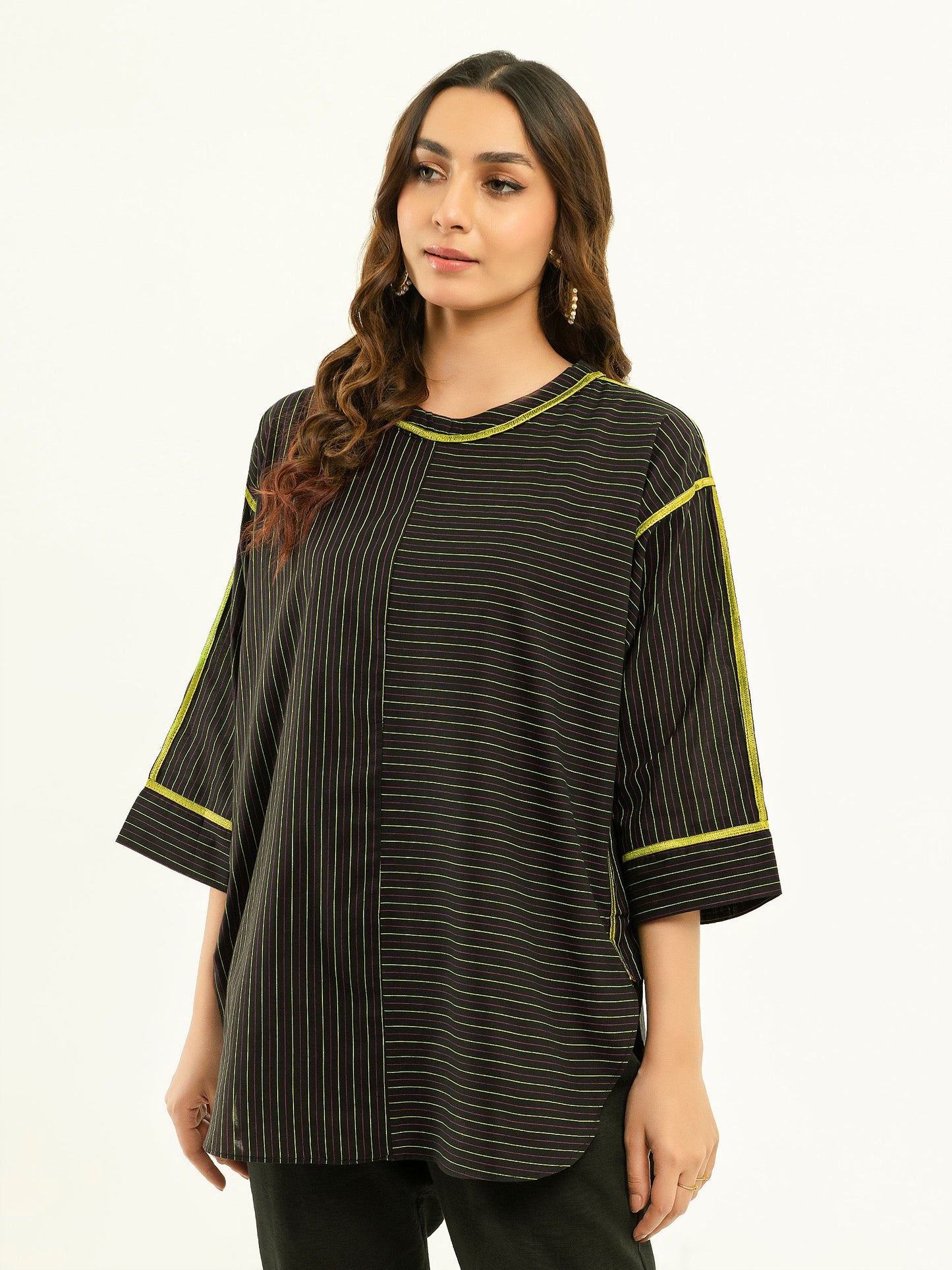 Yarn Dyed Kurti-Embroidered (Pret)